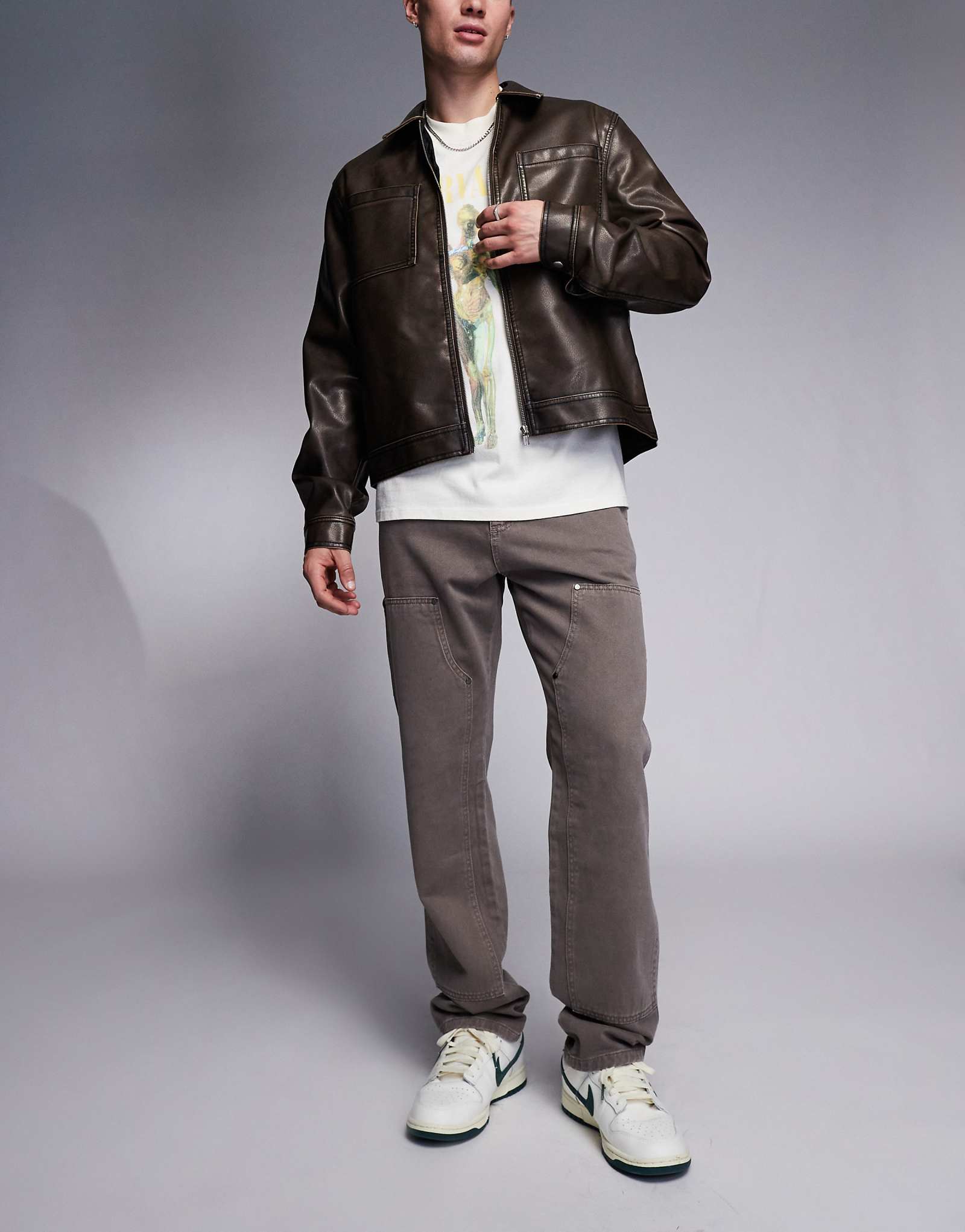 Непринужденные джинсы carpenter от River Island коричневого цвета 15290₽