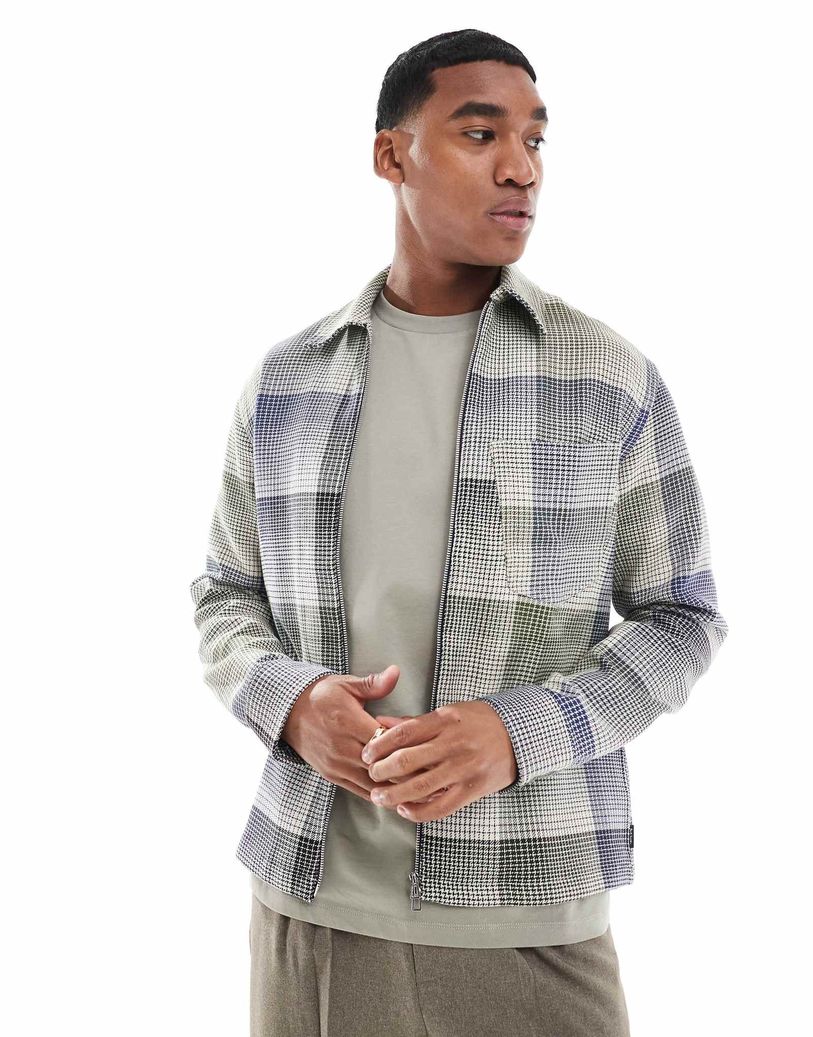 Куртка PS Paul Smith на молнии спереди в синюю клетку 25690₽