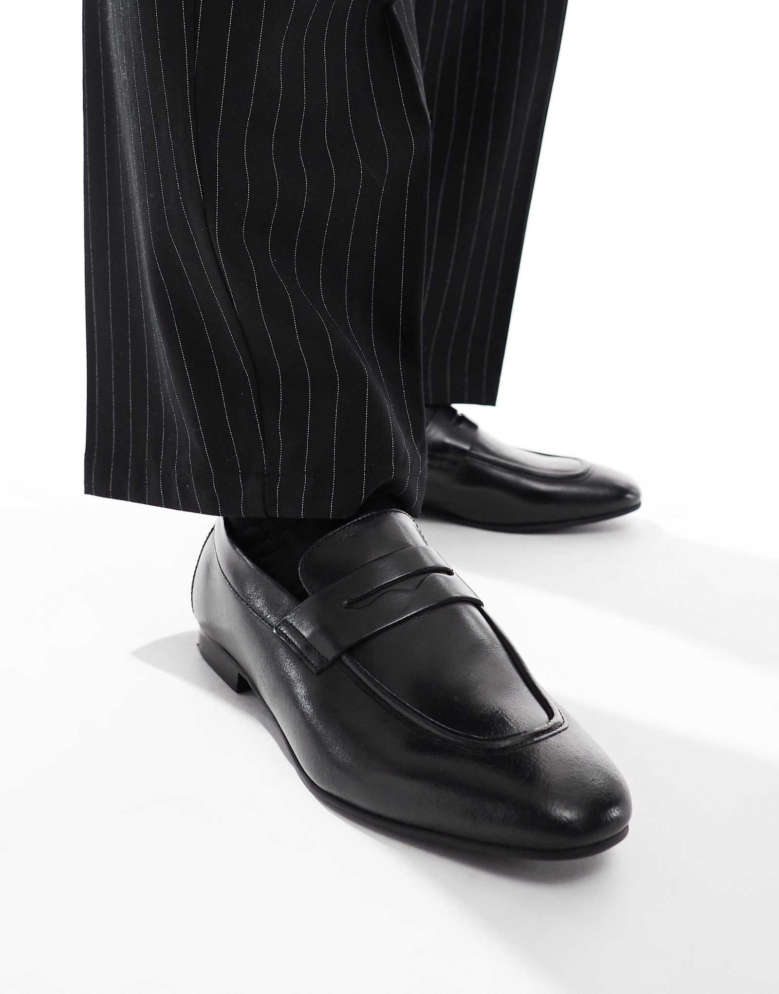 Мокасины из натуральной кожи River Island черного цвета 8290₽