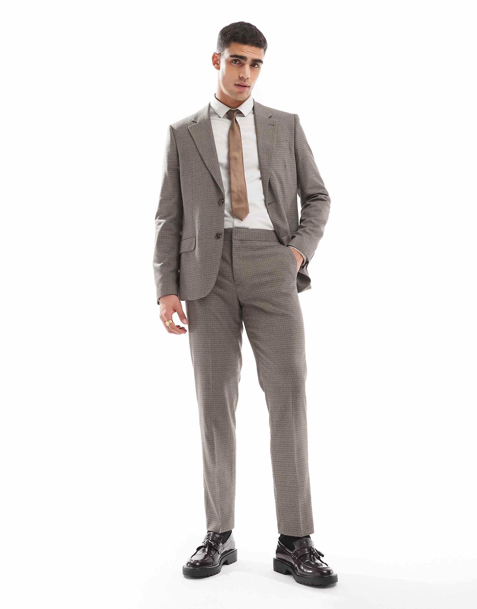 Приталенные брюки от костюма River Island в мелкую клетку heritage 7590₽