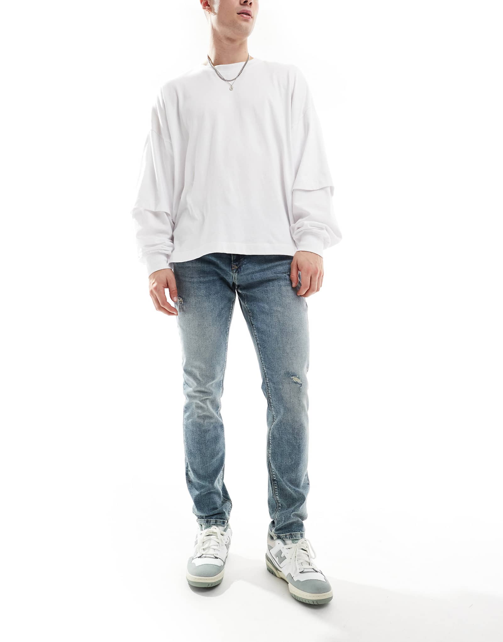 Джинсы-скинни River Island винтажного темно-синего цвета 11190₽