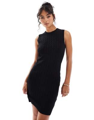 Черное платье из тонкого трикотажа Armani Exchange