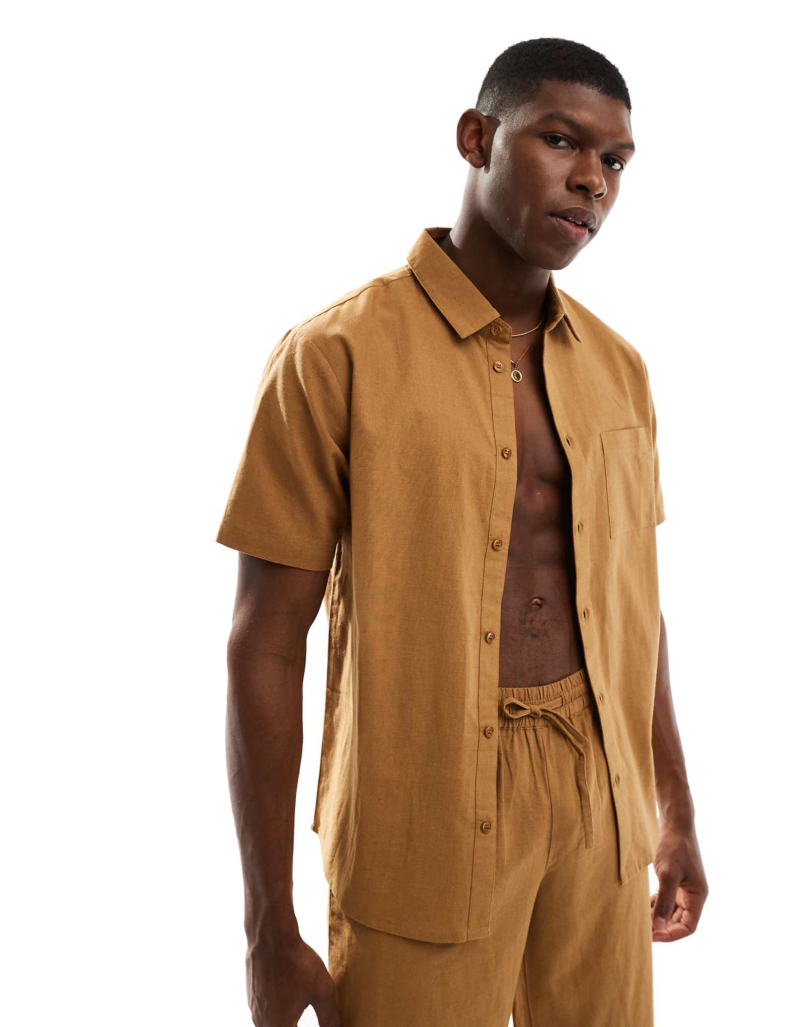 Пляжная рубашка Aray с коротким рукавом темно-серого цвета - часть комплекта 5390₽