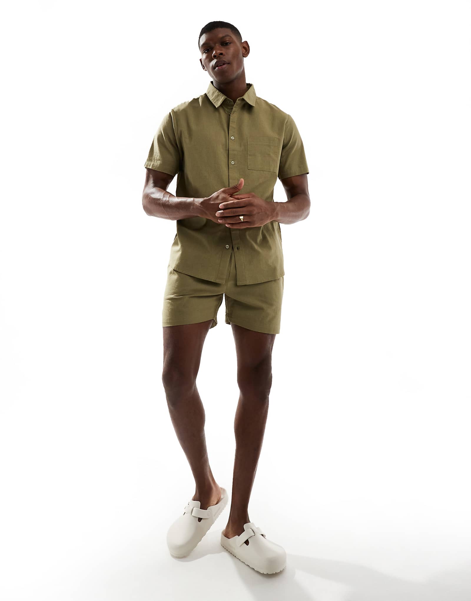 Пляжные шорты Aray draw string оливково-зеленого цвета - часть комплекта 5990₽