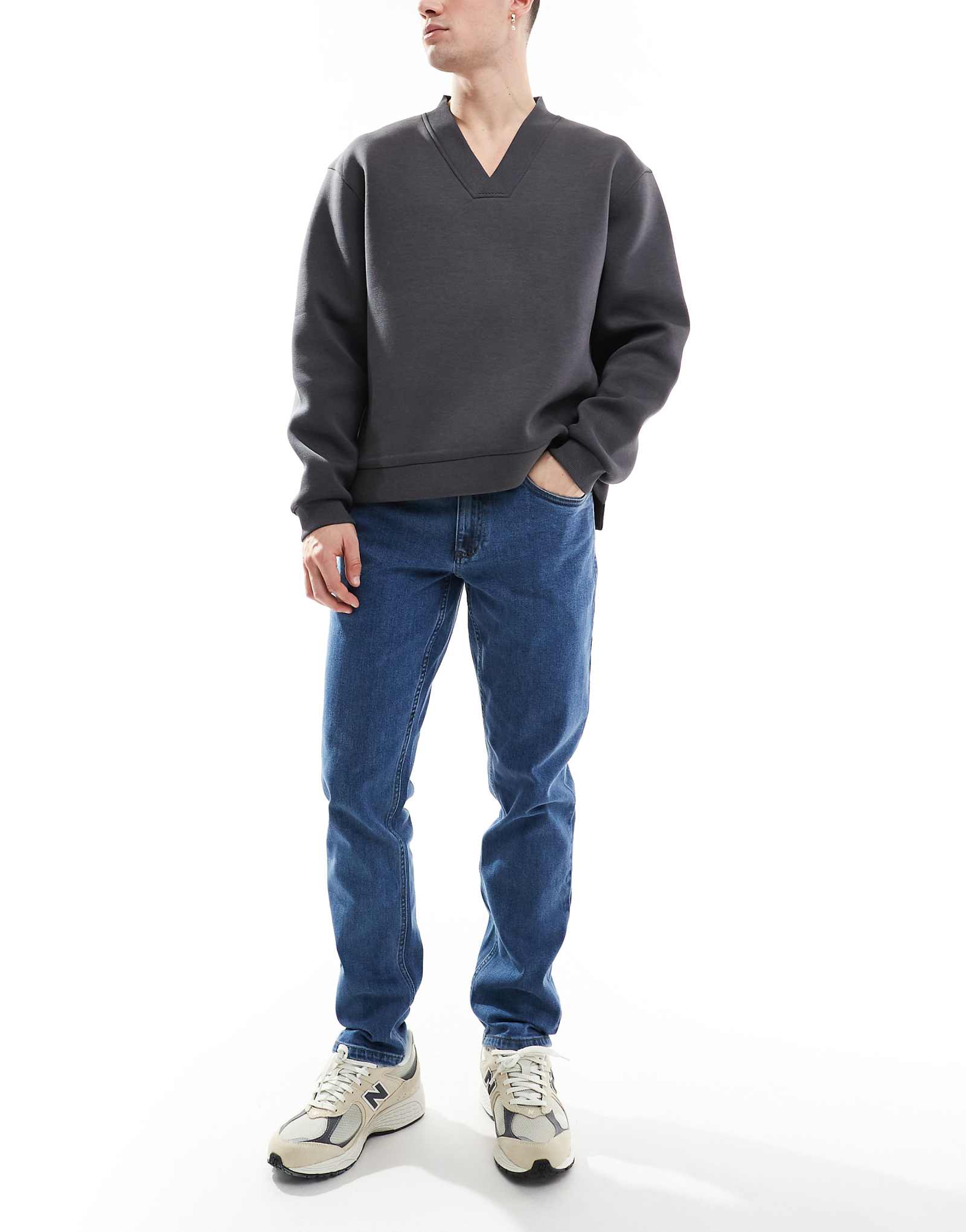 Узкие джинсы Farah elm темно-синего цвета 11590₽