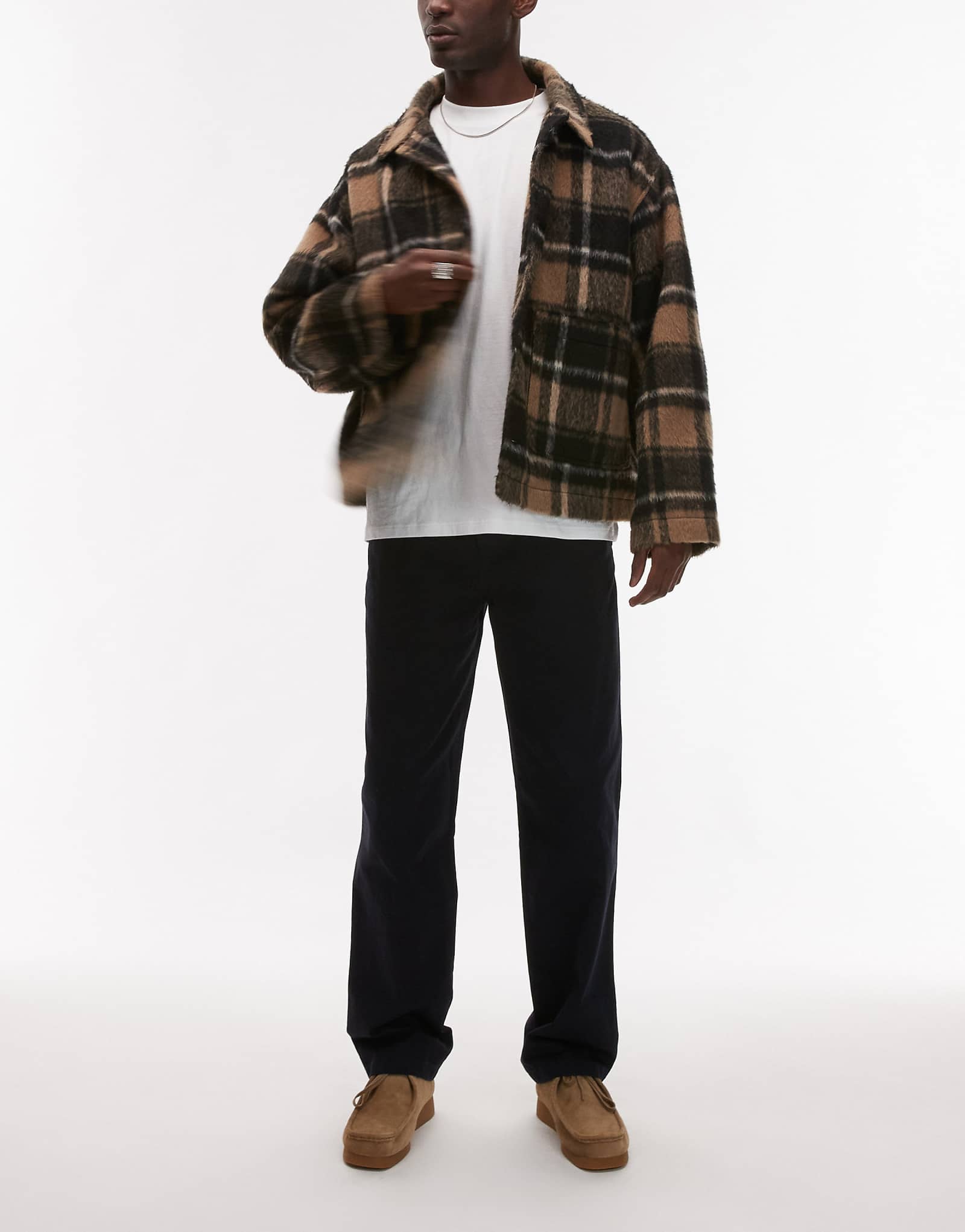 Брюки свободного кроя Arket с плоской передней частью темно-синего цвета 11390₽