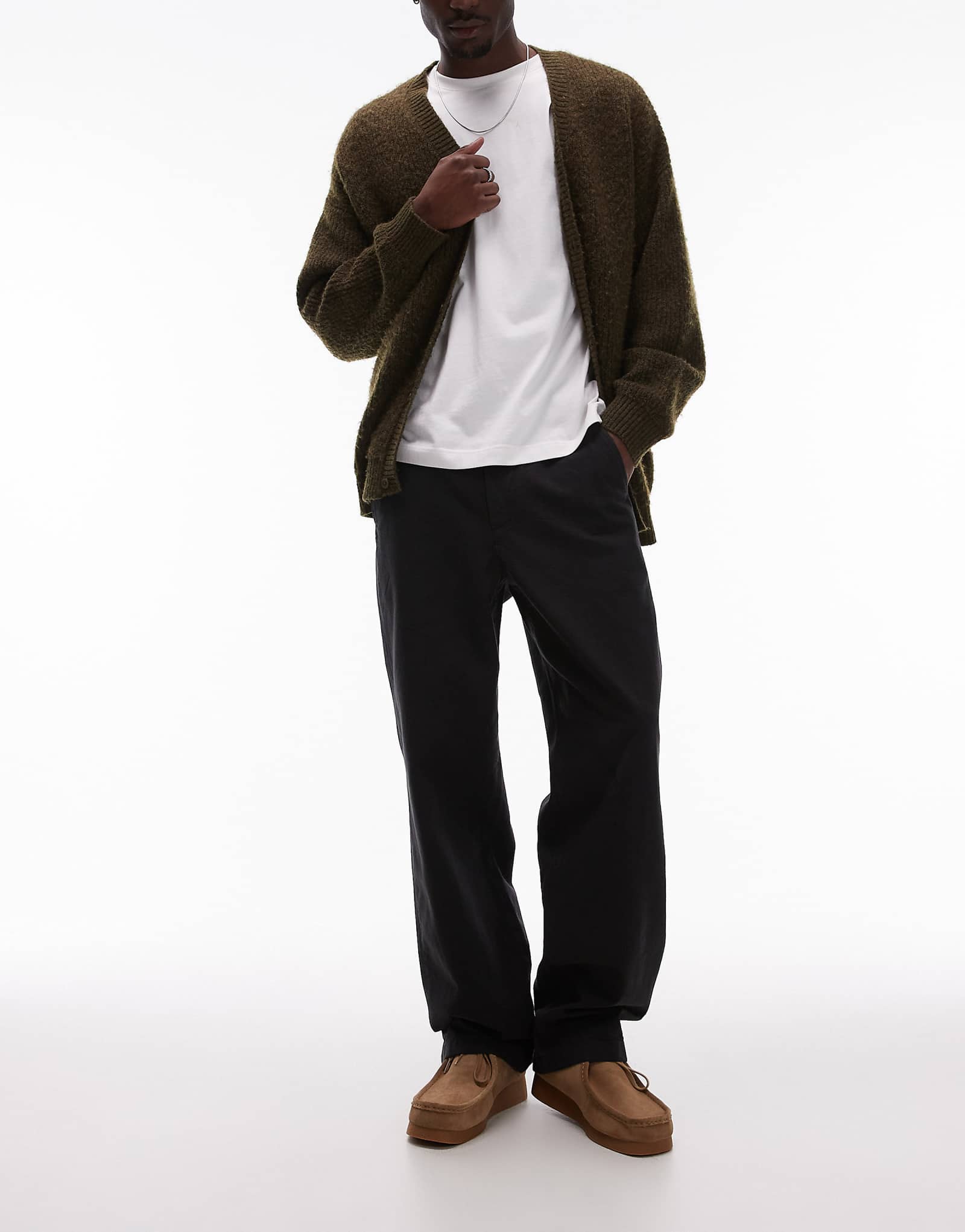 Брюки свободного кроя из парусины ARKET черного цвета 15590₽