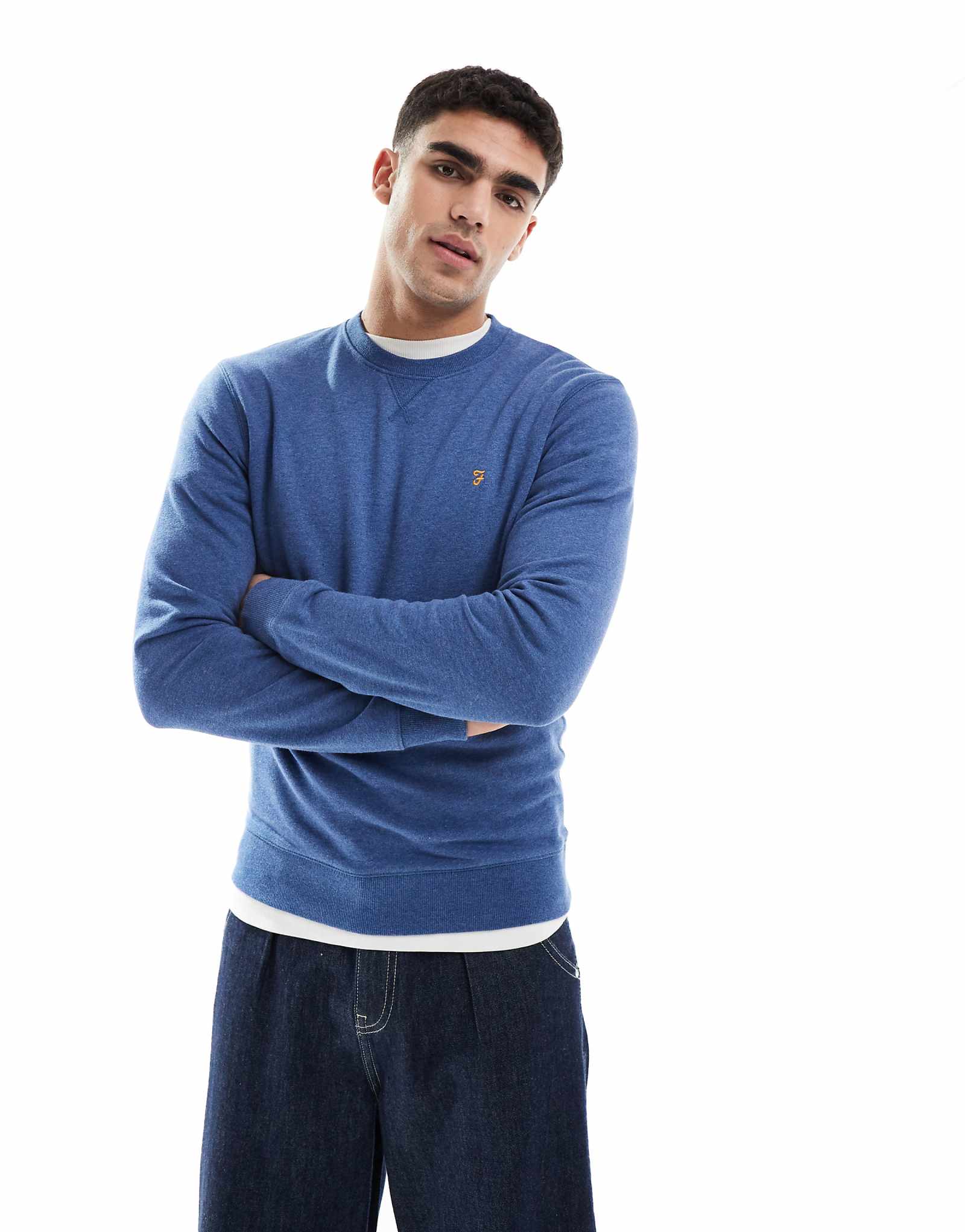 Синяя толстовка с круглым вырезом от Farah tim 15990₽