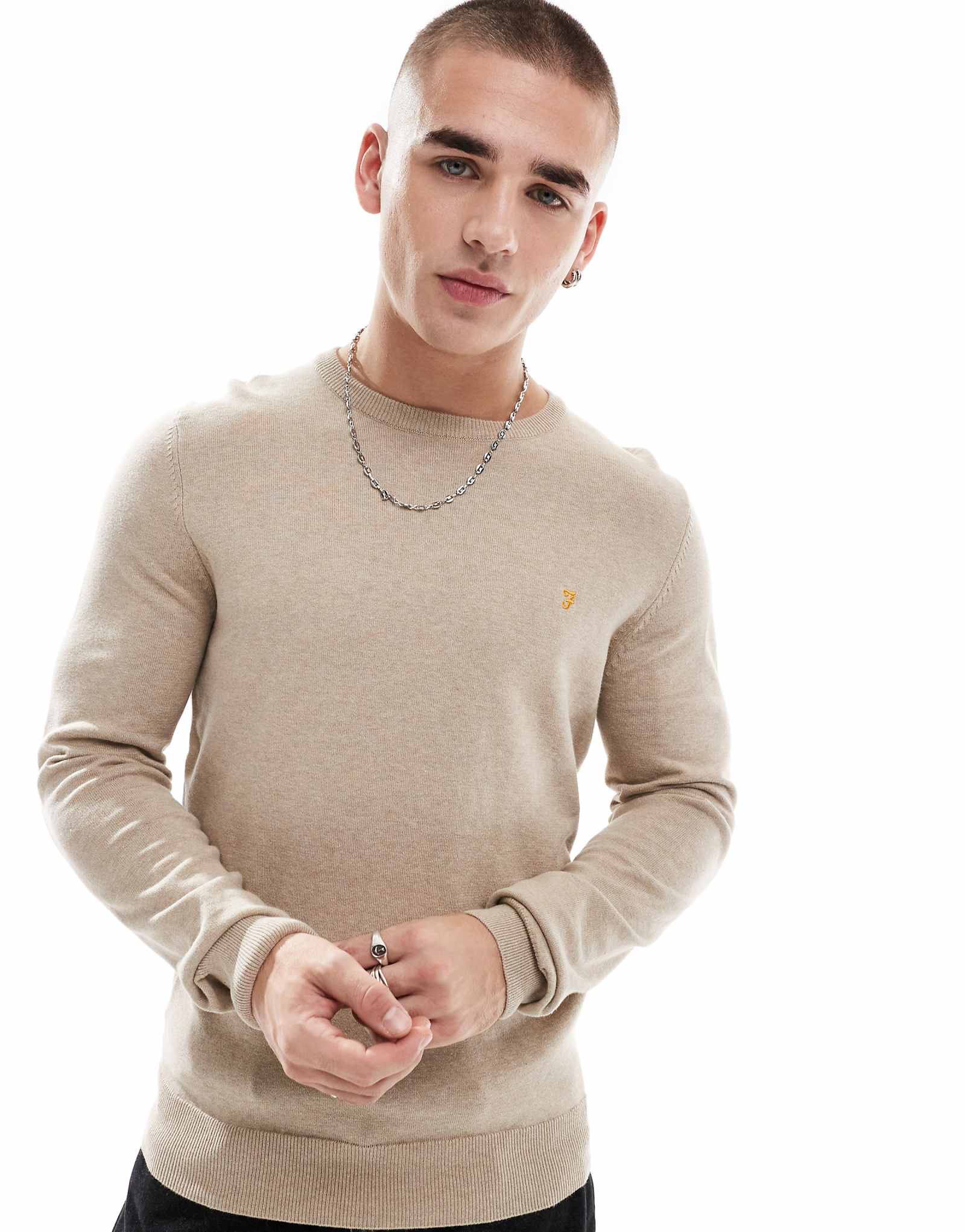 Пуловер Farah mullen бежевого цвета 17090₽