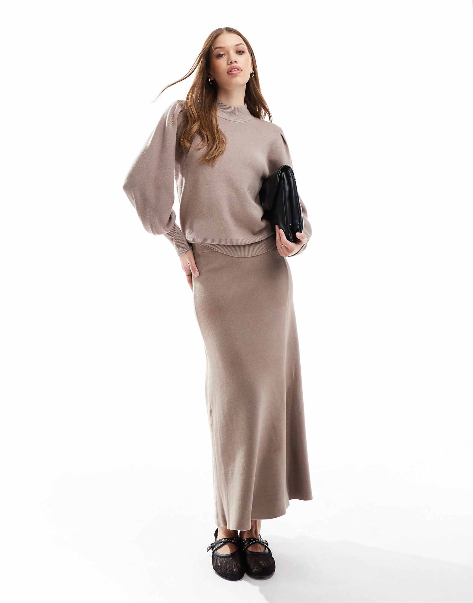 Трикотажная макси-юбка YAS в грибовидном стиле - часть комплекта 9890₽