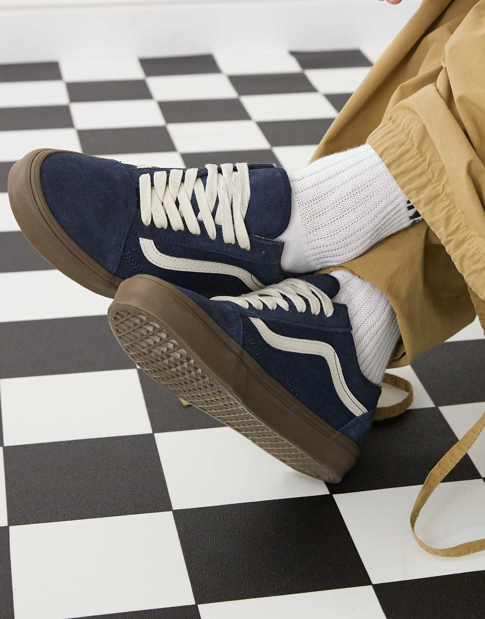 Парусиновые кроссовки Vans Old Skool темно-синего цвета