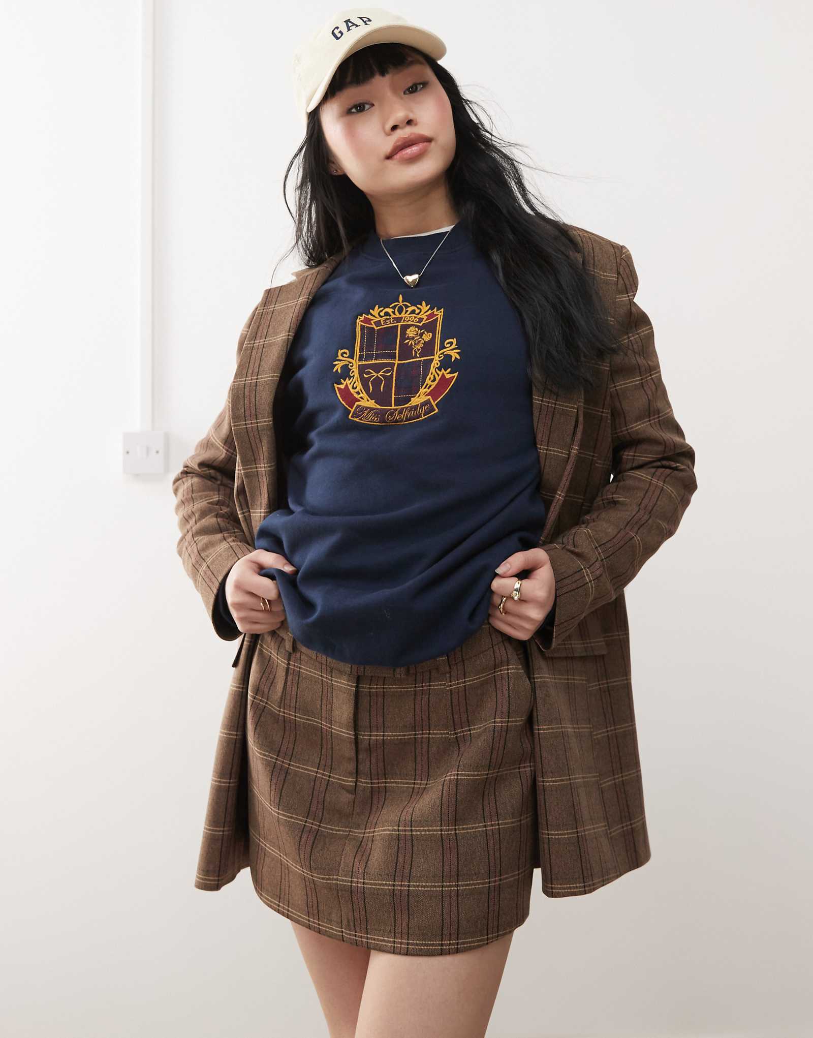 Сшитая на заказ мини-юбка Miss Selfridge с принтом в клетку - часть комплекта 8390₽