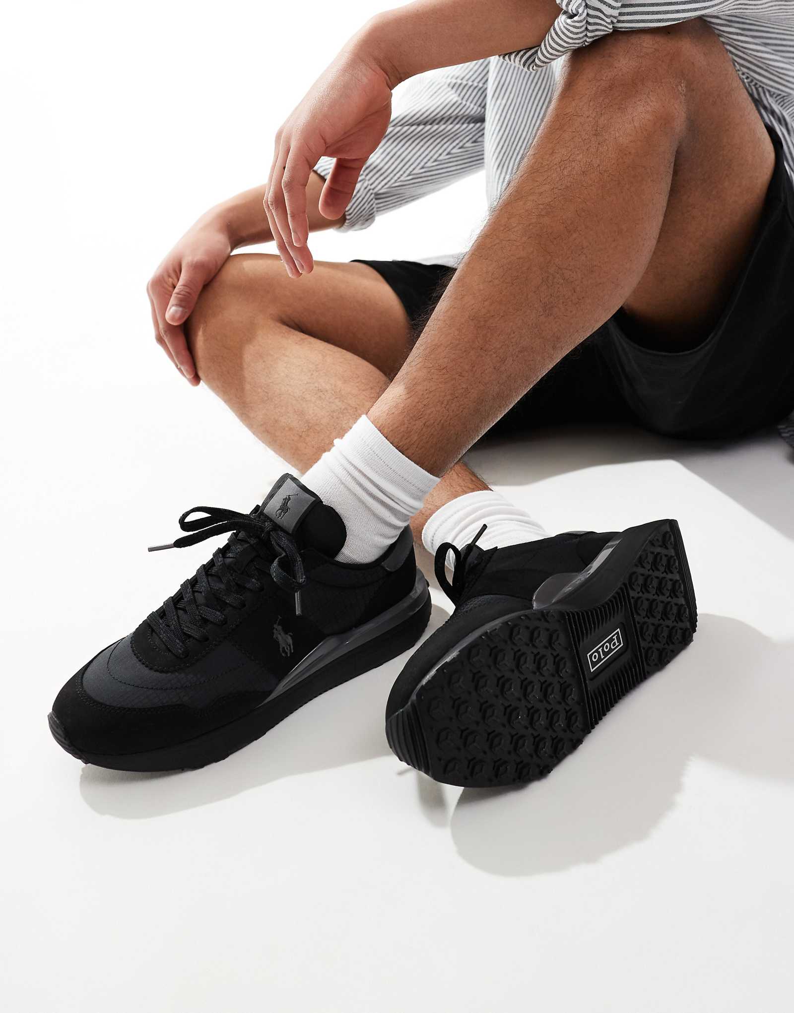 Кроссовки Polo Ralph Lauren Train 89 черного и серого цветов с логотипом 26390₽