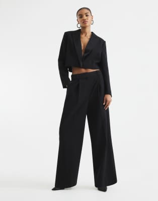 Широкие брюки-смокинг River Island черного цвета