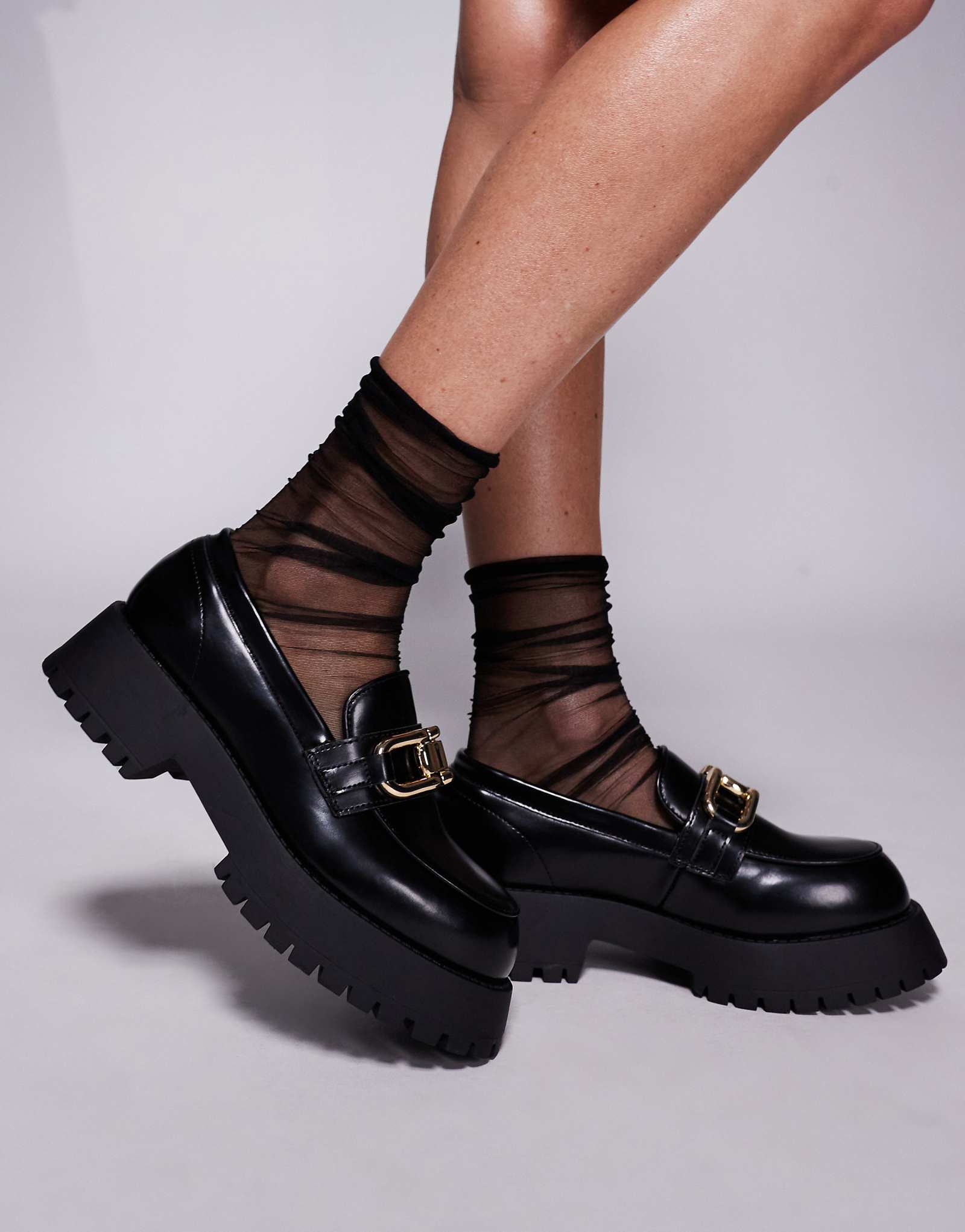 Массивные мокасины River Island черного цвета 12890₽