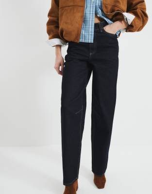 Джинсовая куртка River Island barrel темно-синего цвета