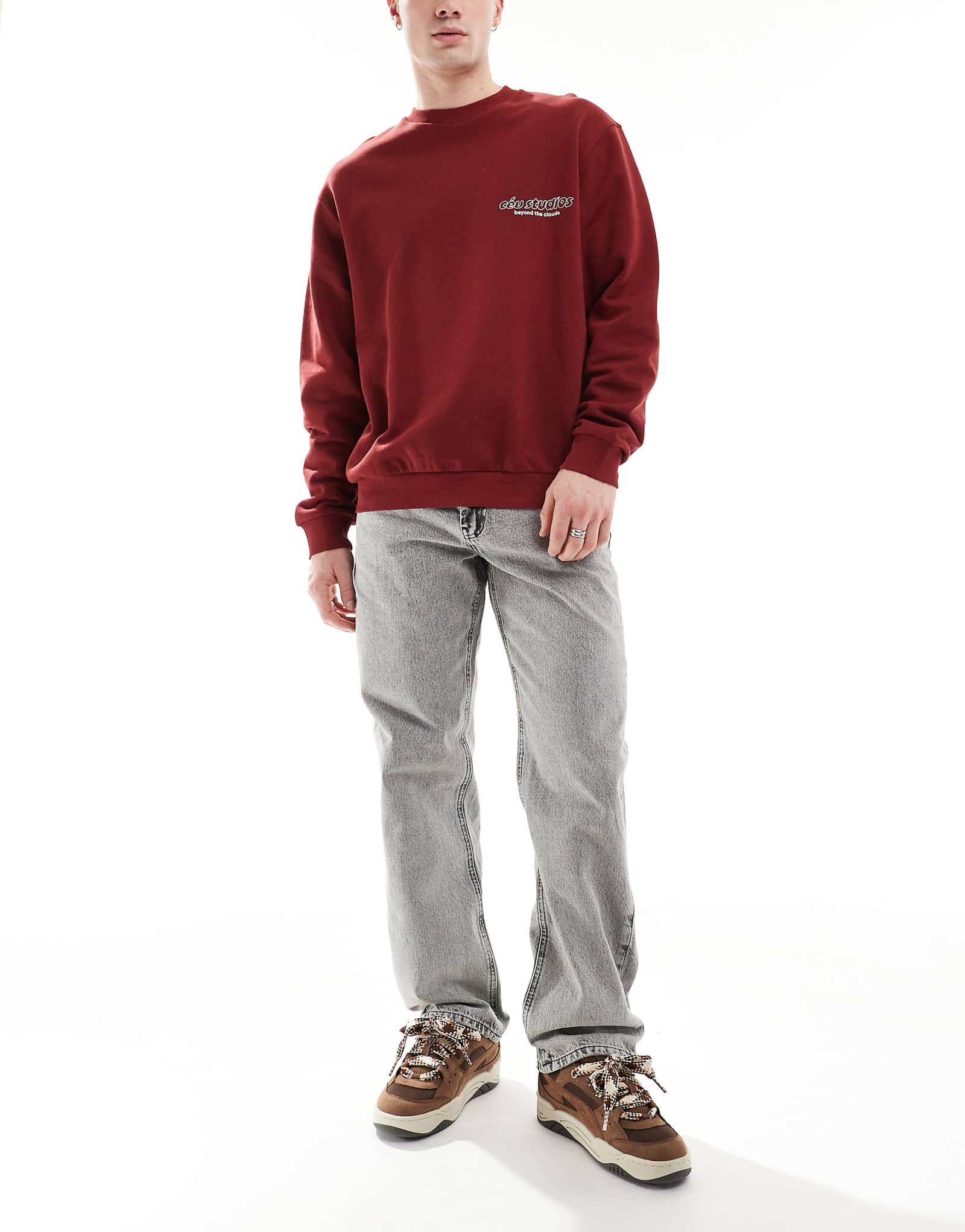 Мешковатые джинсы River Island серого цвета 4890₽