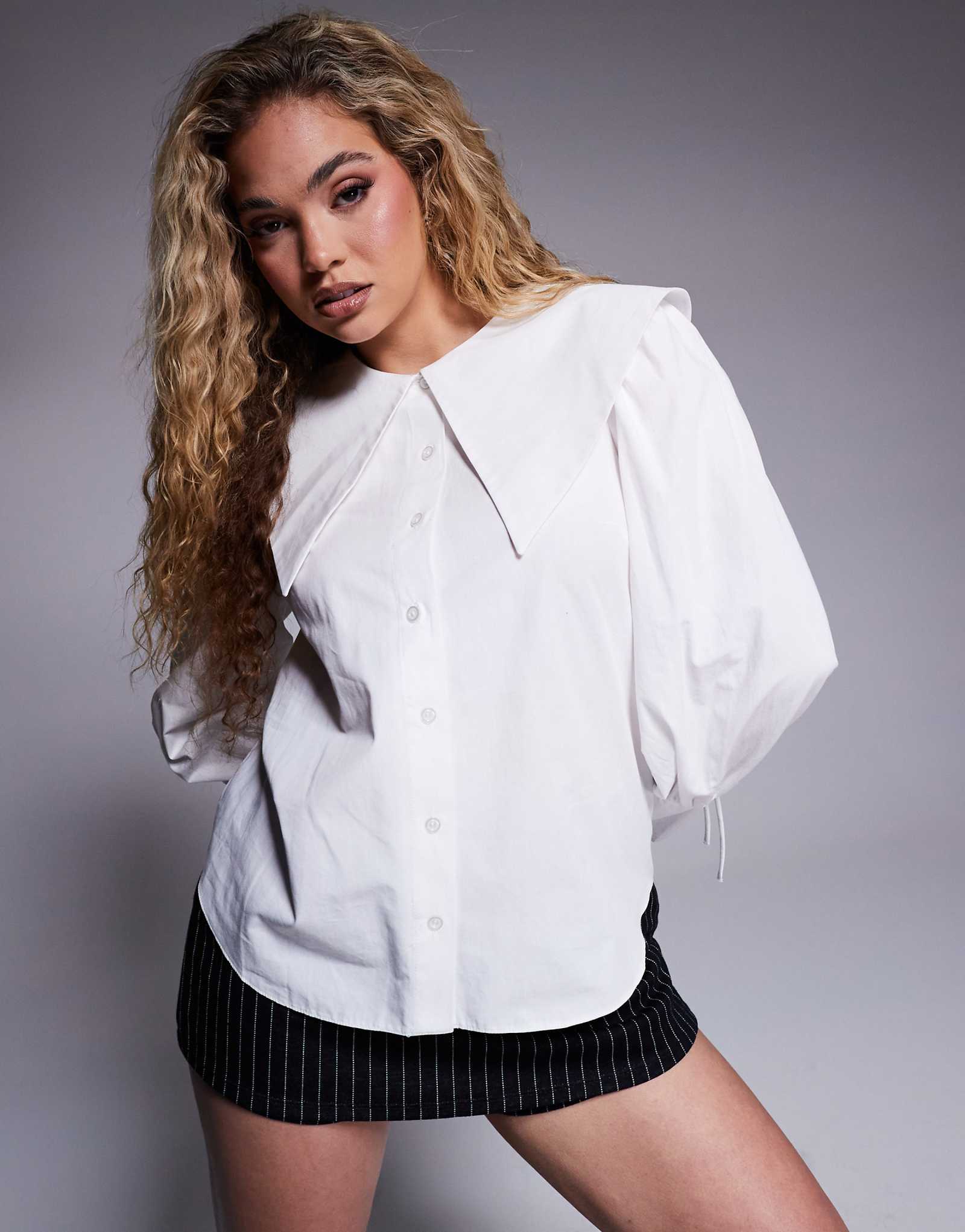 Рубашка с воротником River Island белого цвета 8290₽