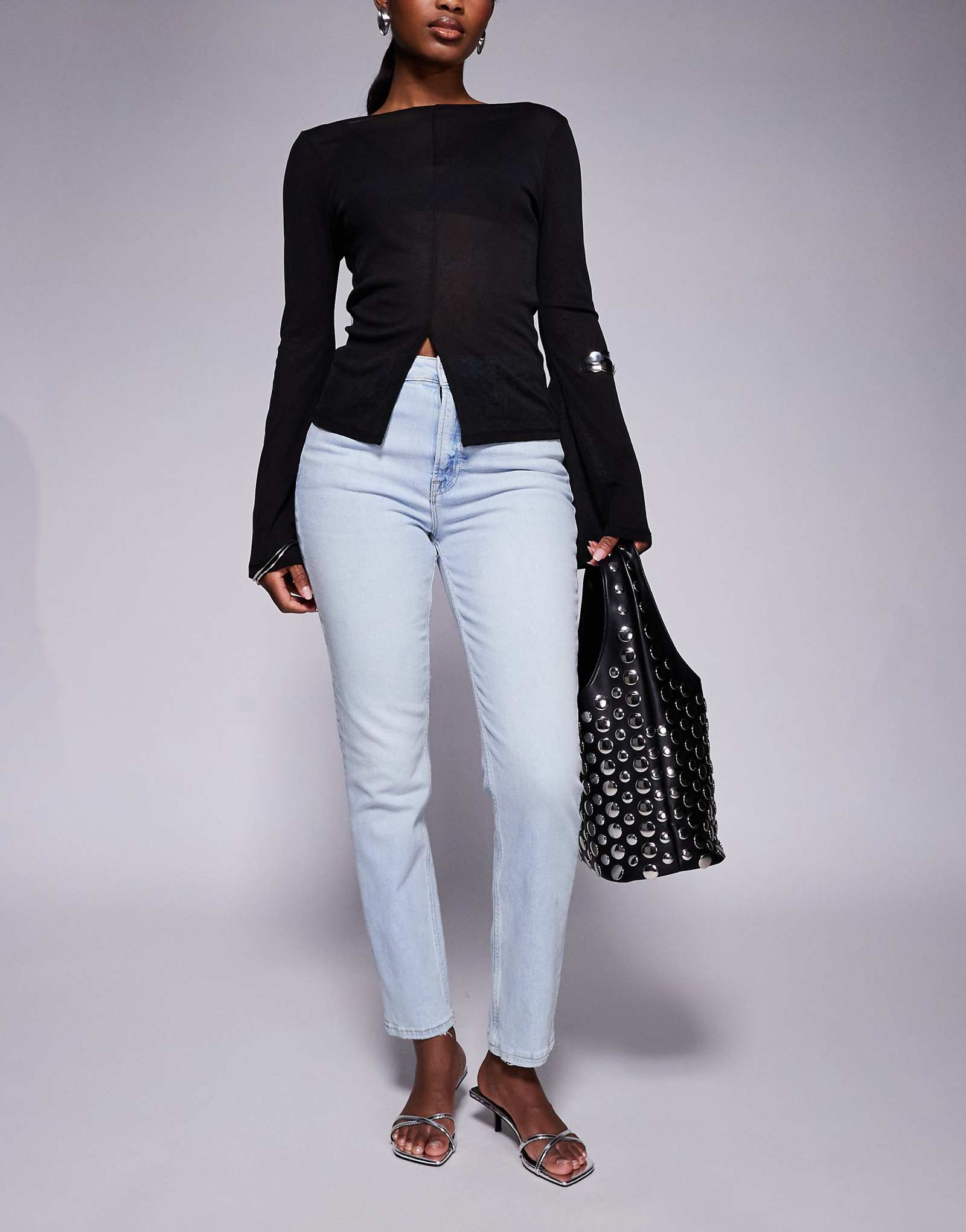 Узкие джинсы River Island светло-голубого цвета 12290₽