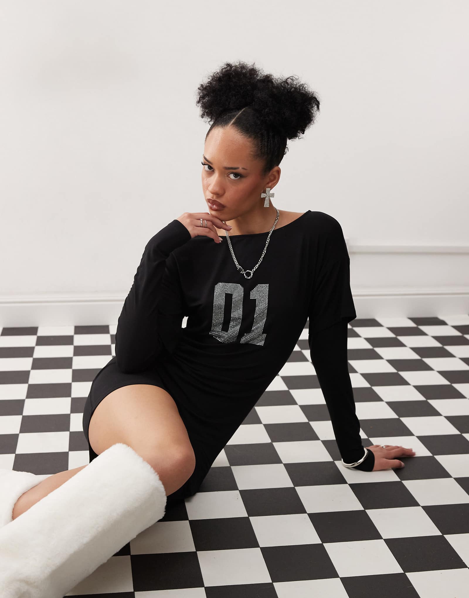 Черное платье-свитер Motel jionni с исправленными деталями 7790₽