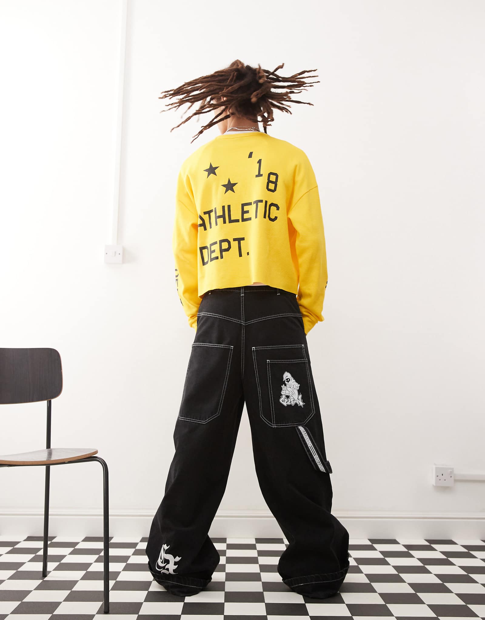 Облегающая спортивная футбольная футболка COLLUSION с длинным рукавом желтого цвета 7590₽