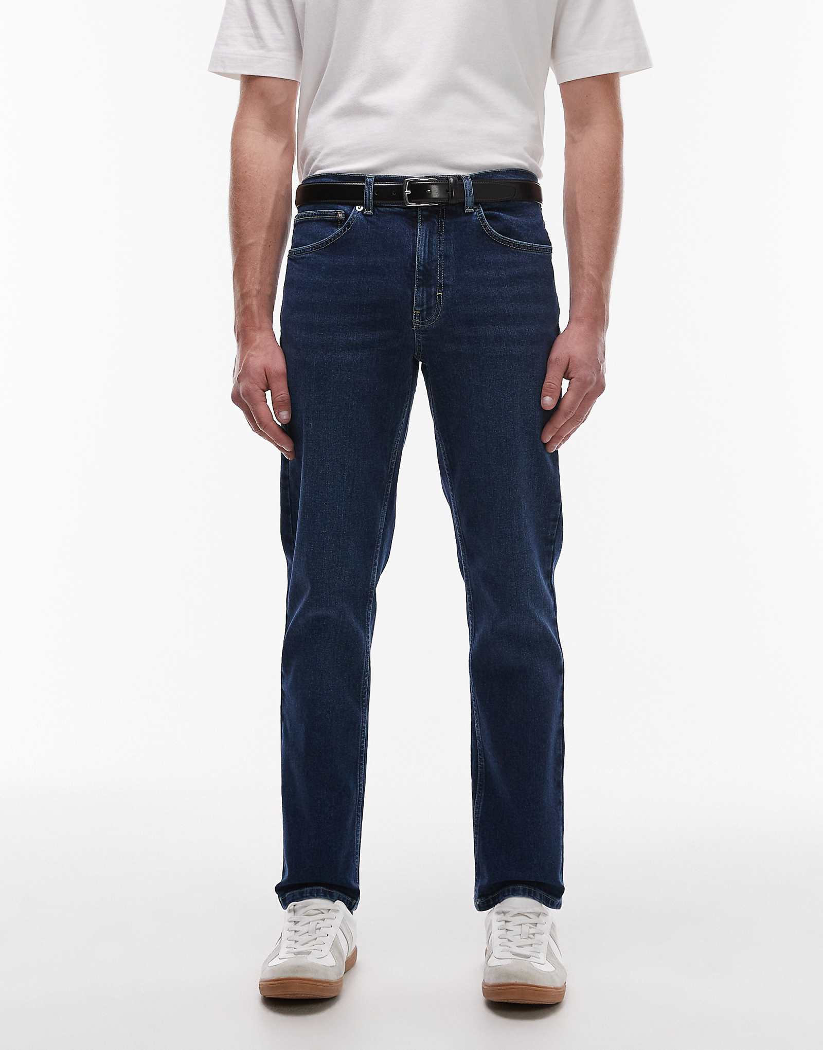 Облегающие джинсы-стрейч Topman темно-синего цвета 6590₽