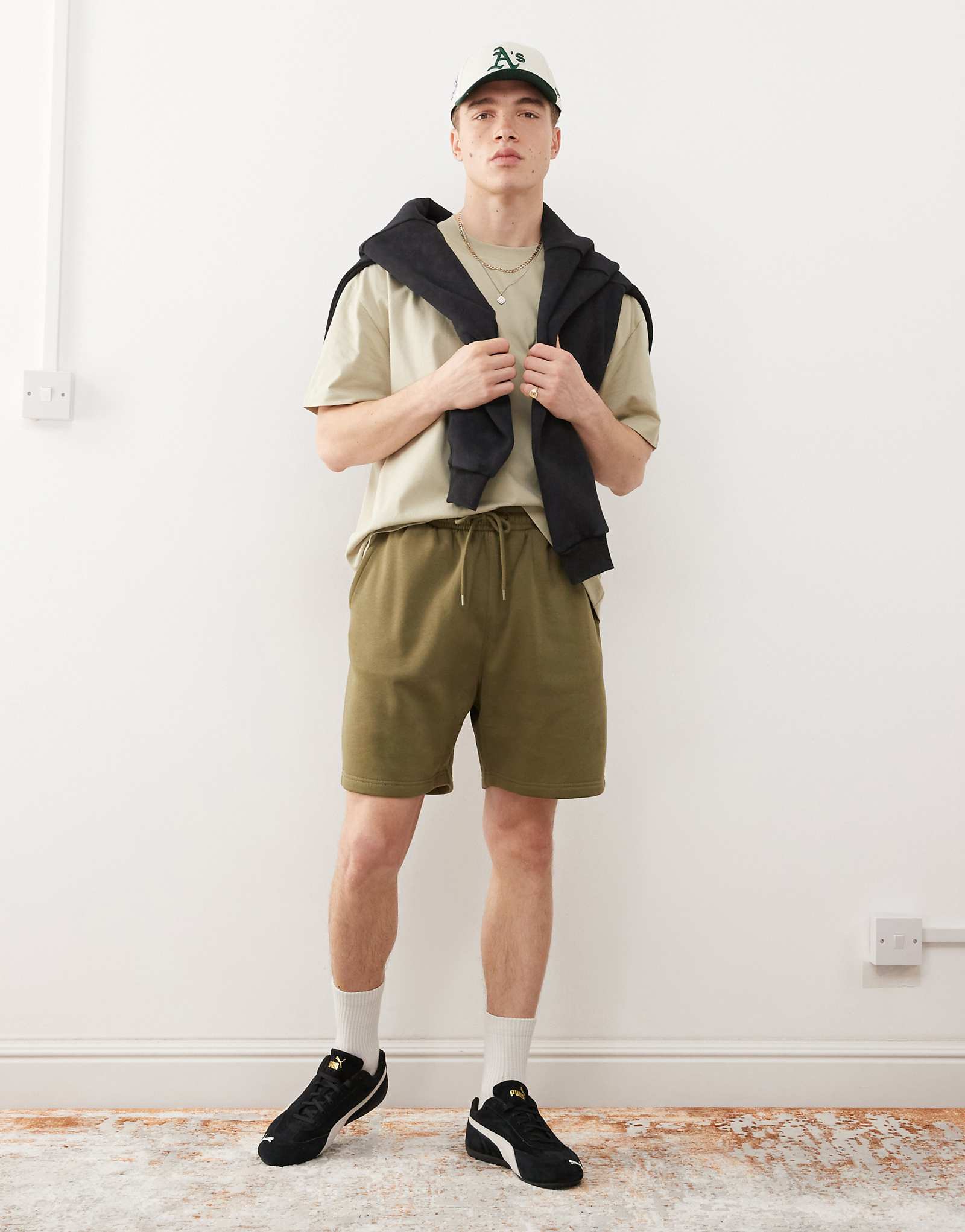 Повседневные трикотажные шорты цвета хаки эксклюзивно для ASOS 4890₽