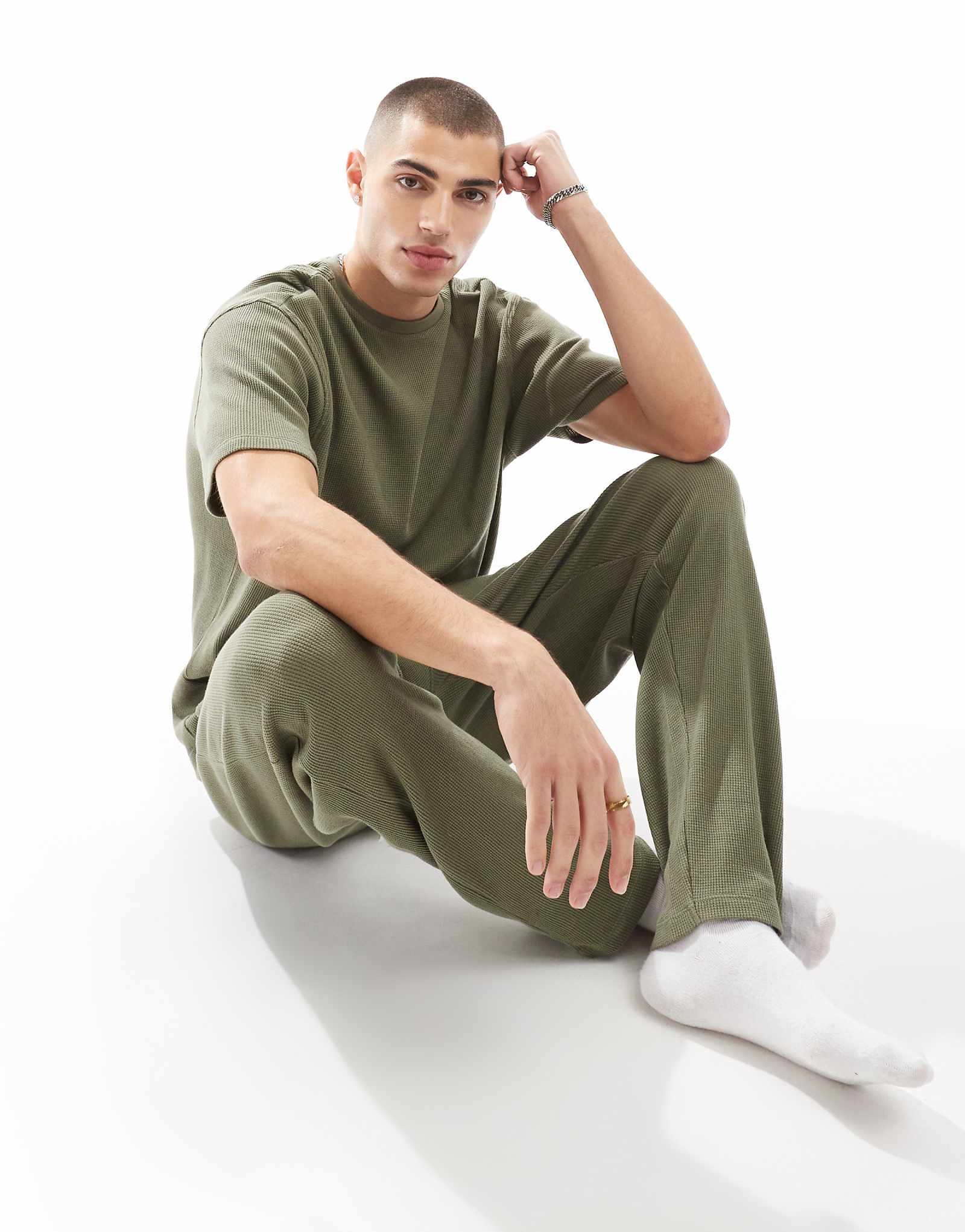 Еще один модный комплект одежды для отдыха waffle в цвете хаки 6990₽