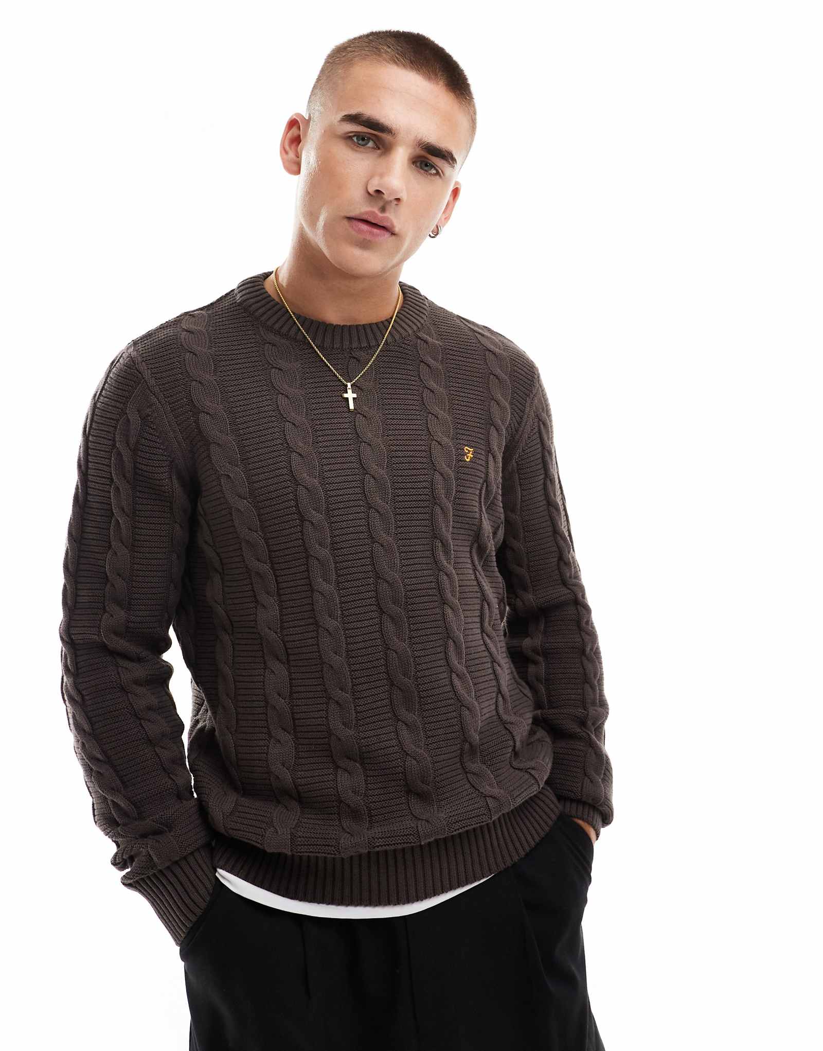 Коричневый свитер крупной вязки от Farah Mendon 21890₽