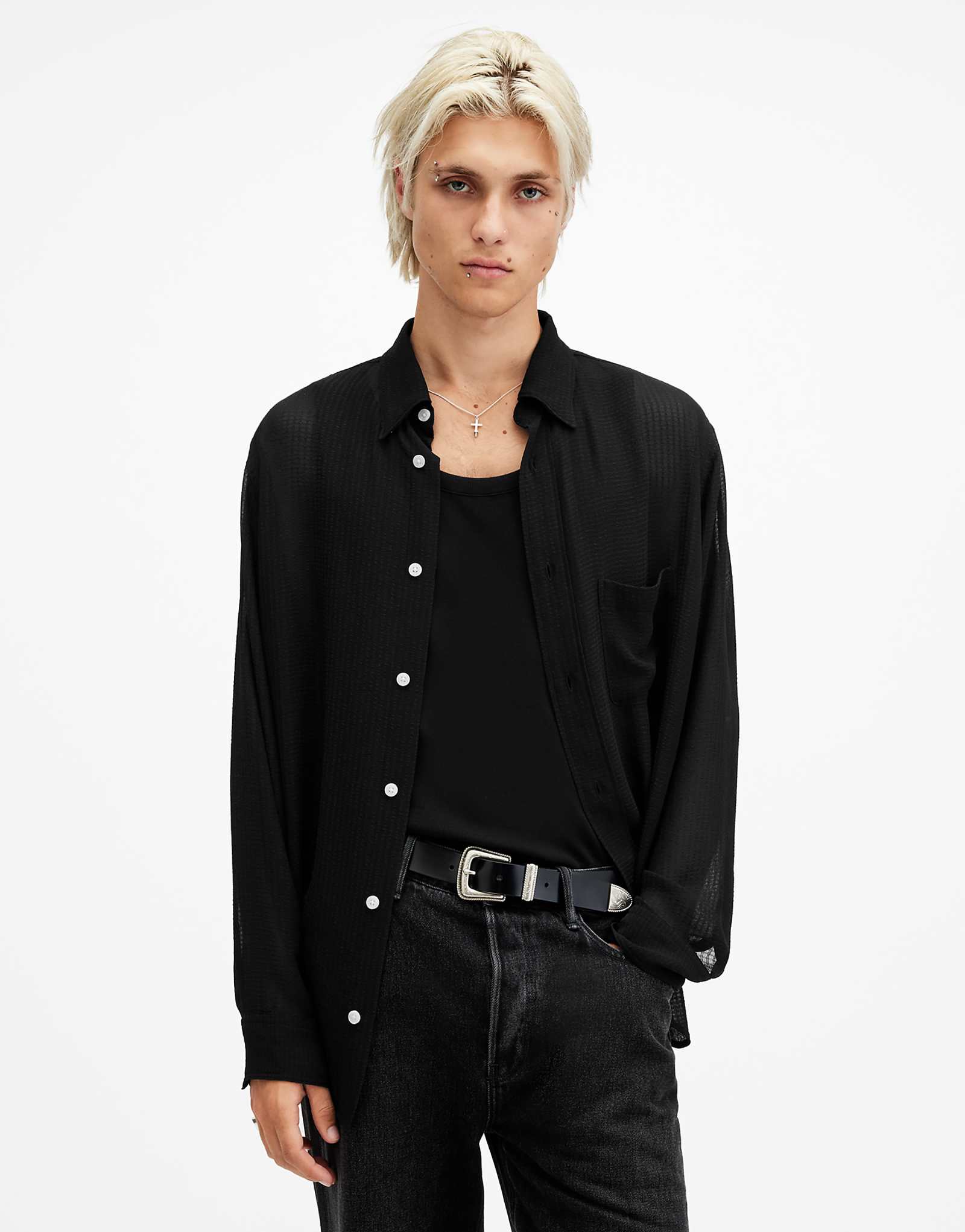 Футболка AllSaints Ando черного цвета 30490₽