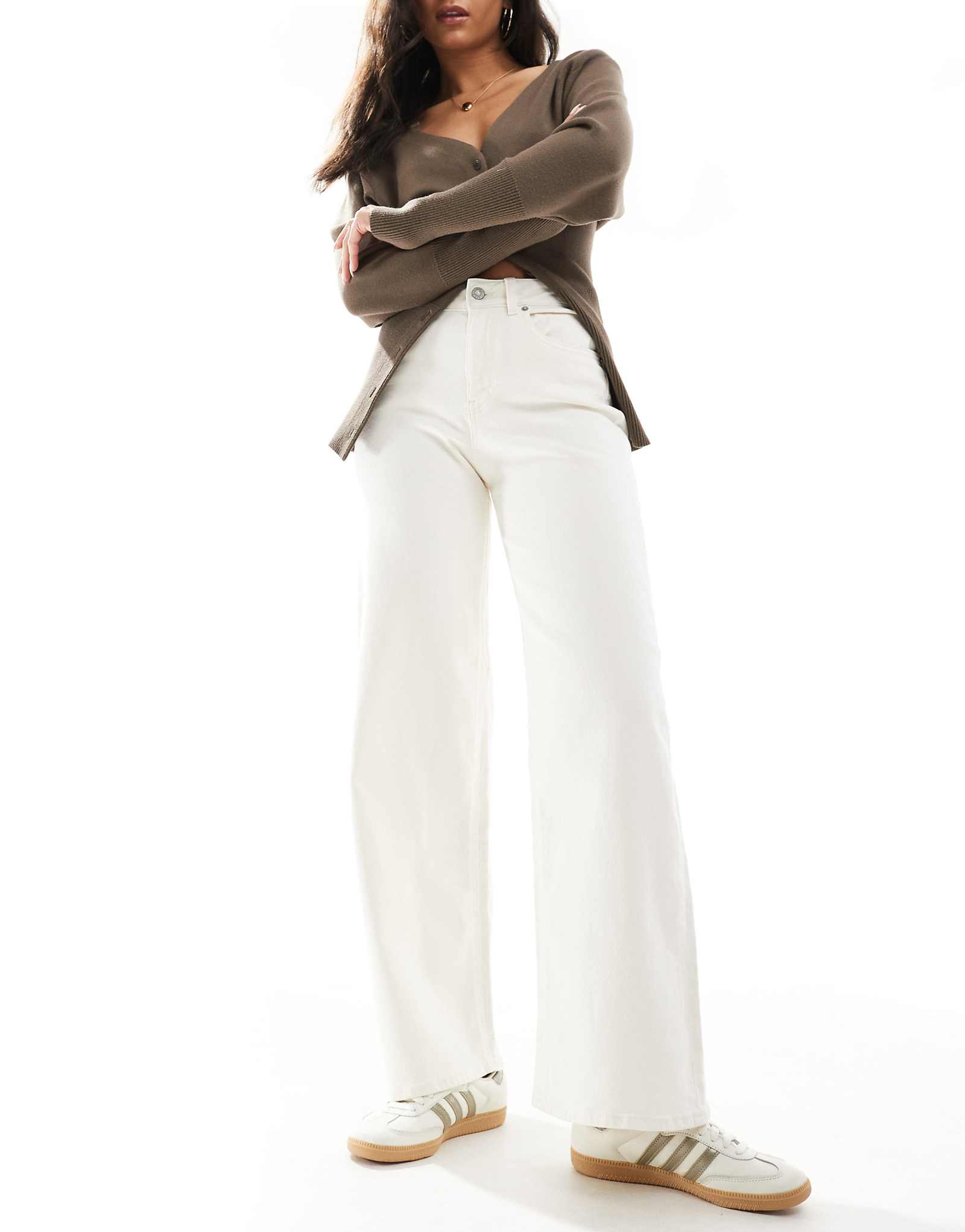 Джинсы JJXX Tokyo широкого кроя темно-белого цвета 14290₽