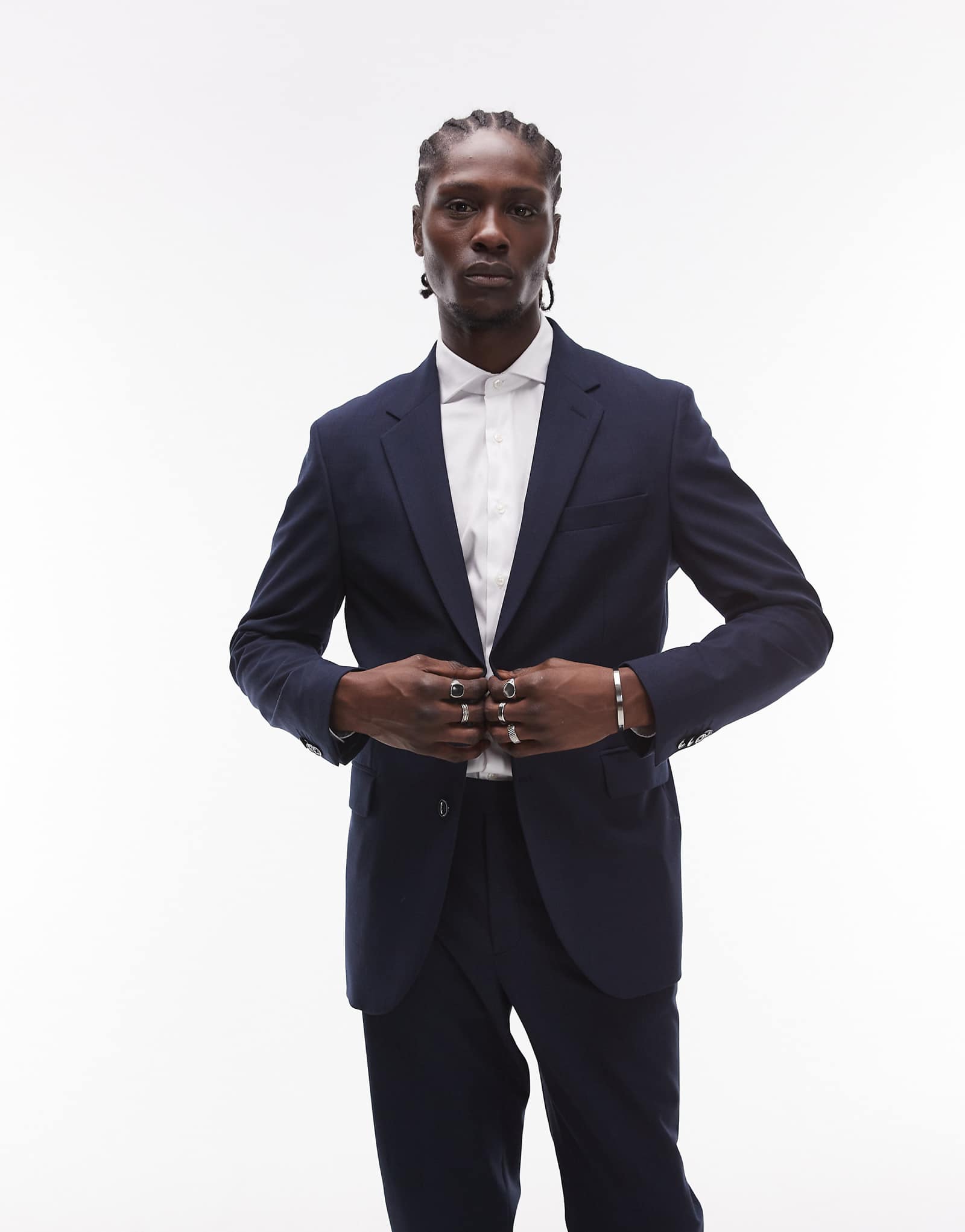 Темно-синий блейзер Mango в елочку - часть комплекта 30390₽