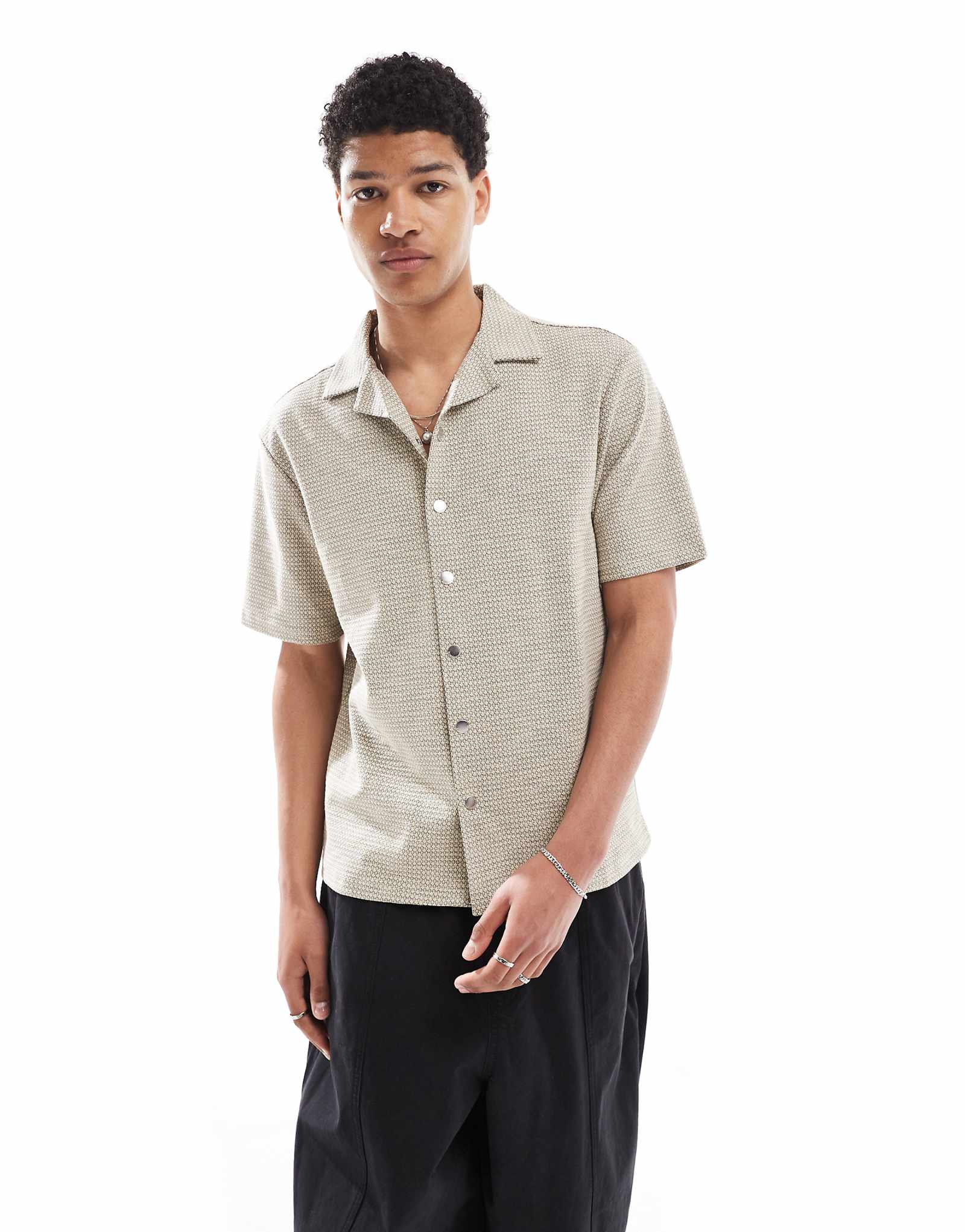 Рубашка с фактурным воротником River Island revere и отделкой из камня 10390₽