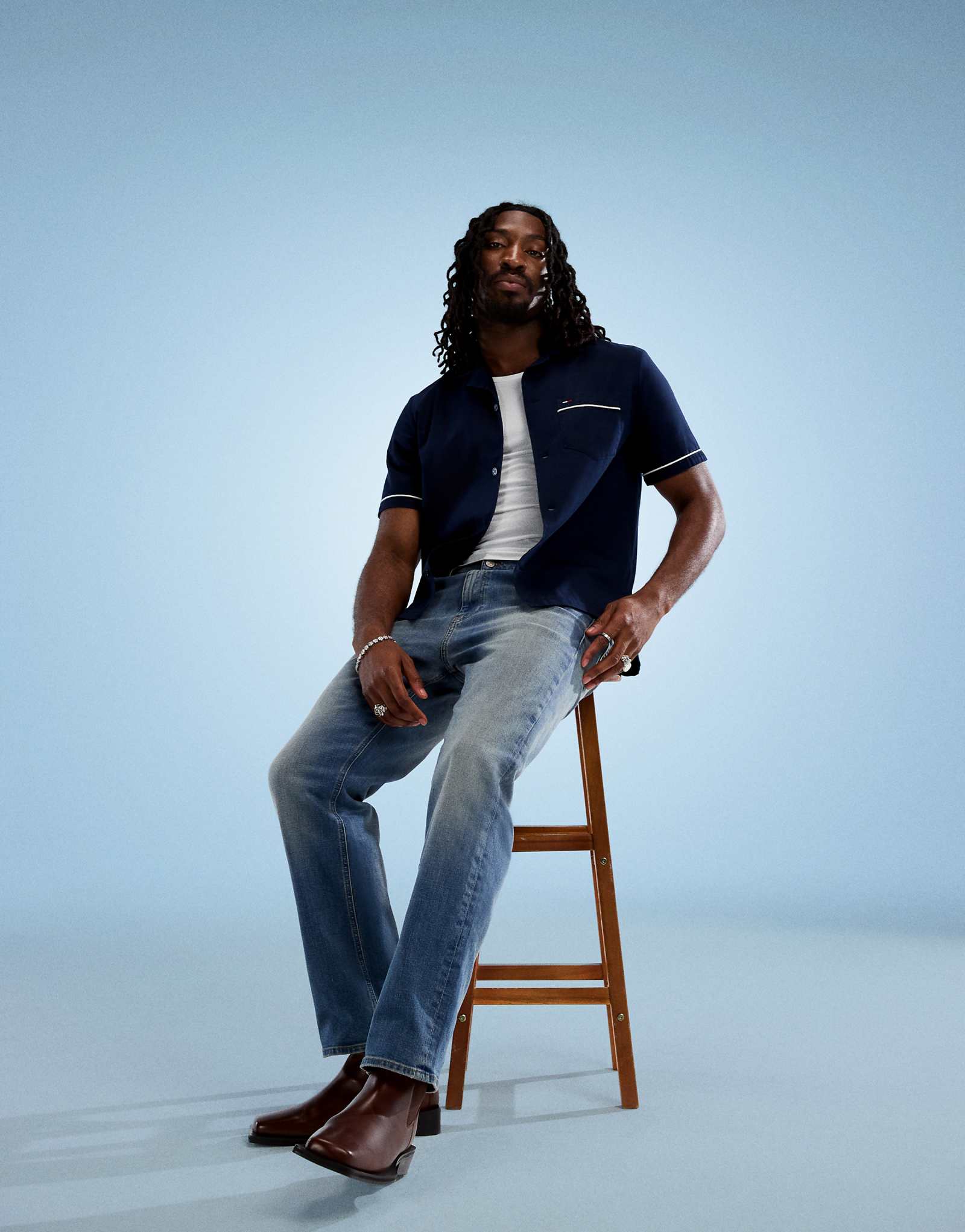 Синяя рубашка для боулинга Tommy Jeans 16490₽