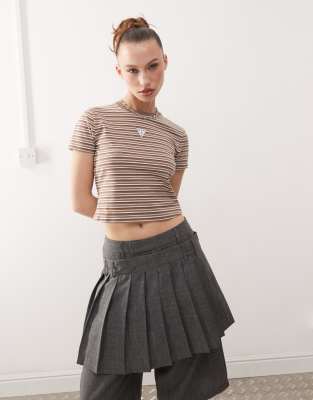 Детская футболка Guess Originals в коричневую горизонтальную полоску
