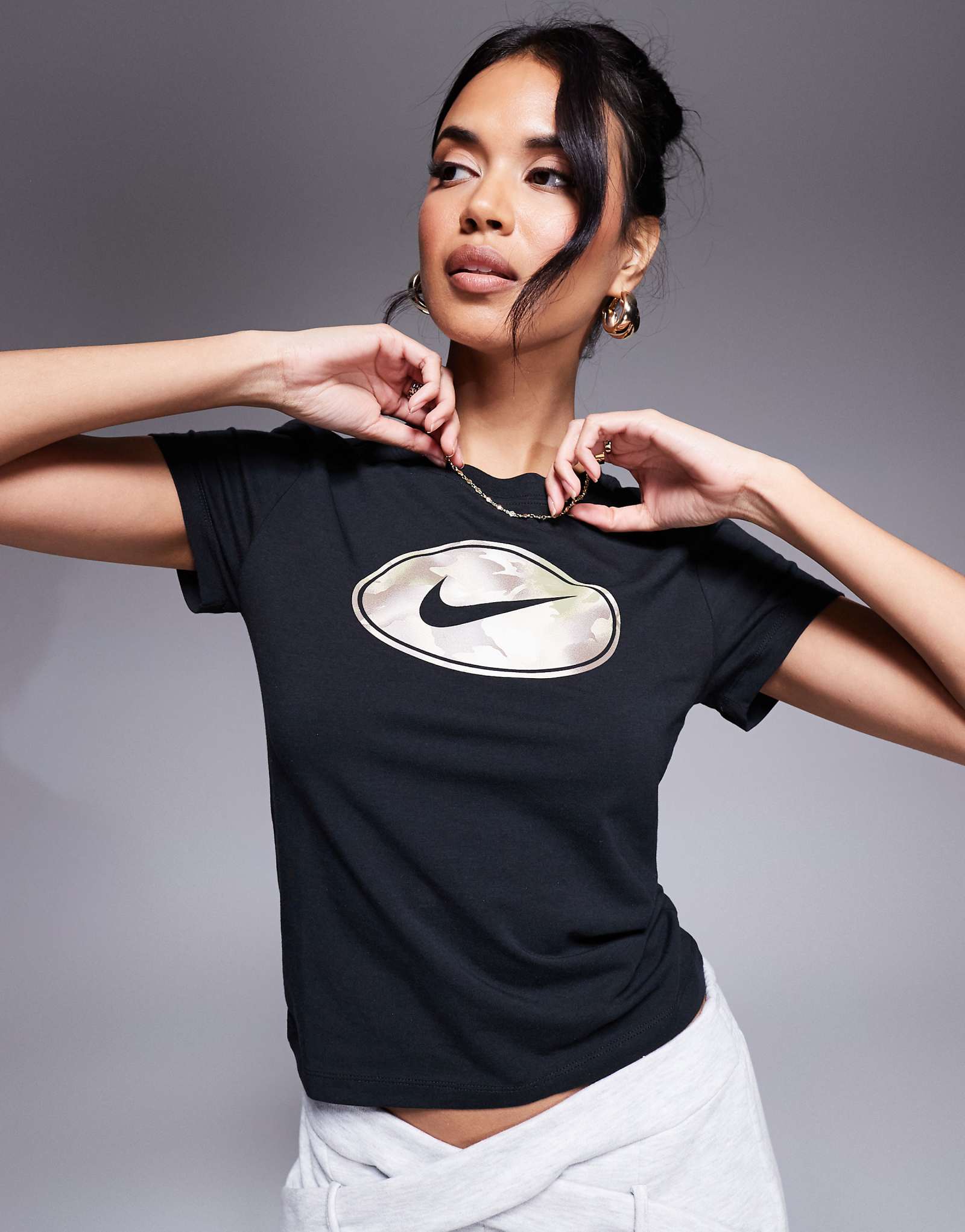 Nike graphic camo print T-shirt in black 5690₽