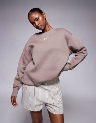 Nike Phoenix Fleece oversized sweatshirt in brown