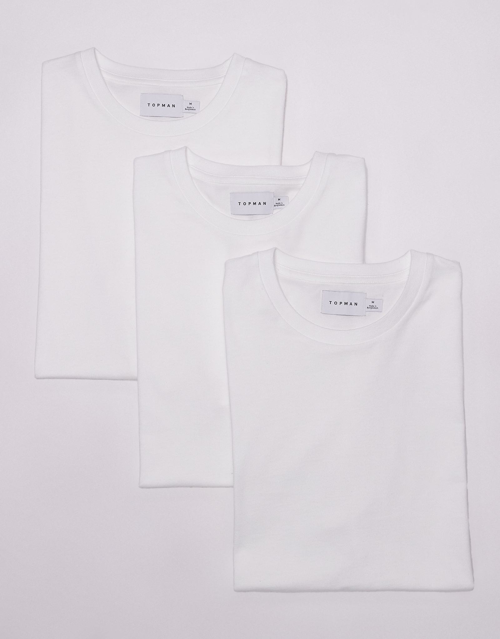 Topman 3-pack regular fit T-shirts in white 6090₽
