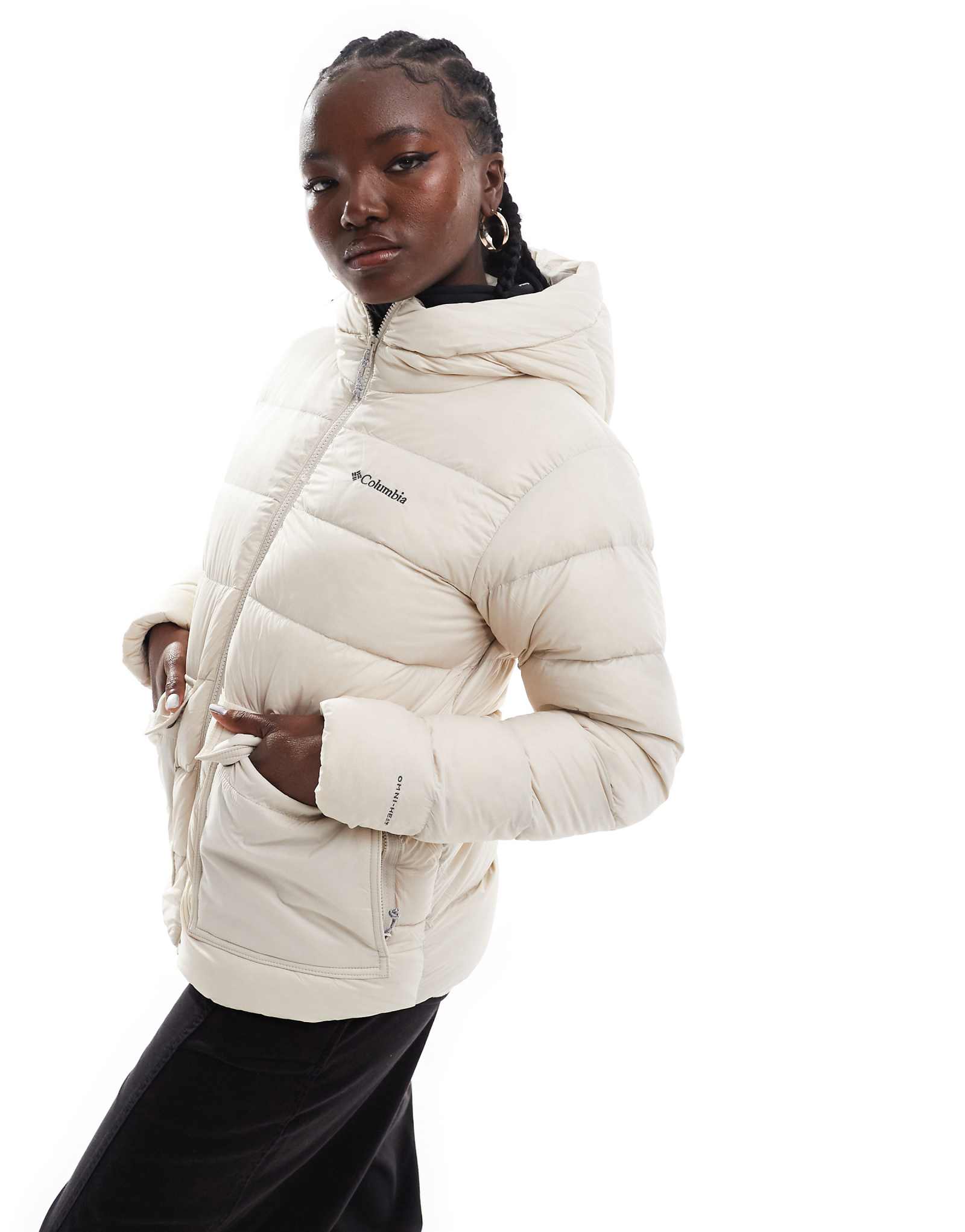 Пуховик Columbia Harmony Falls с капюшоном из темного камня 24490₽