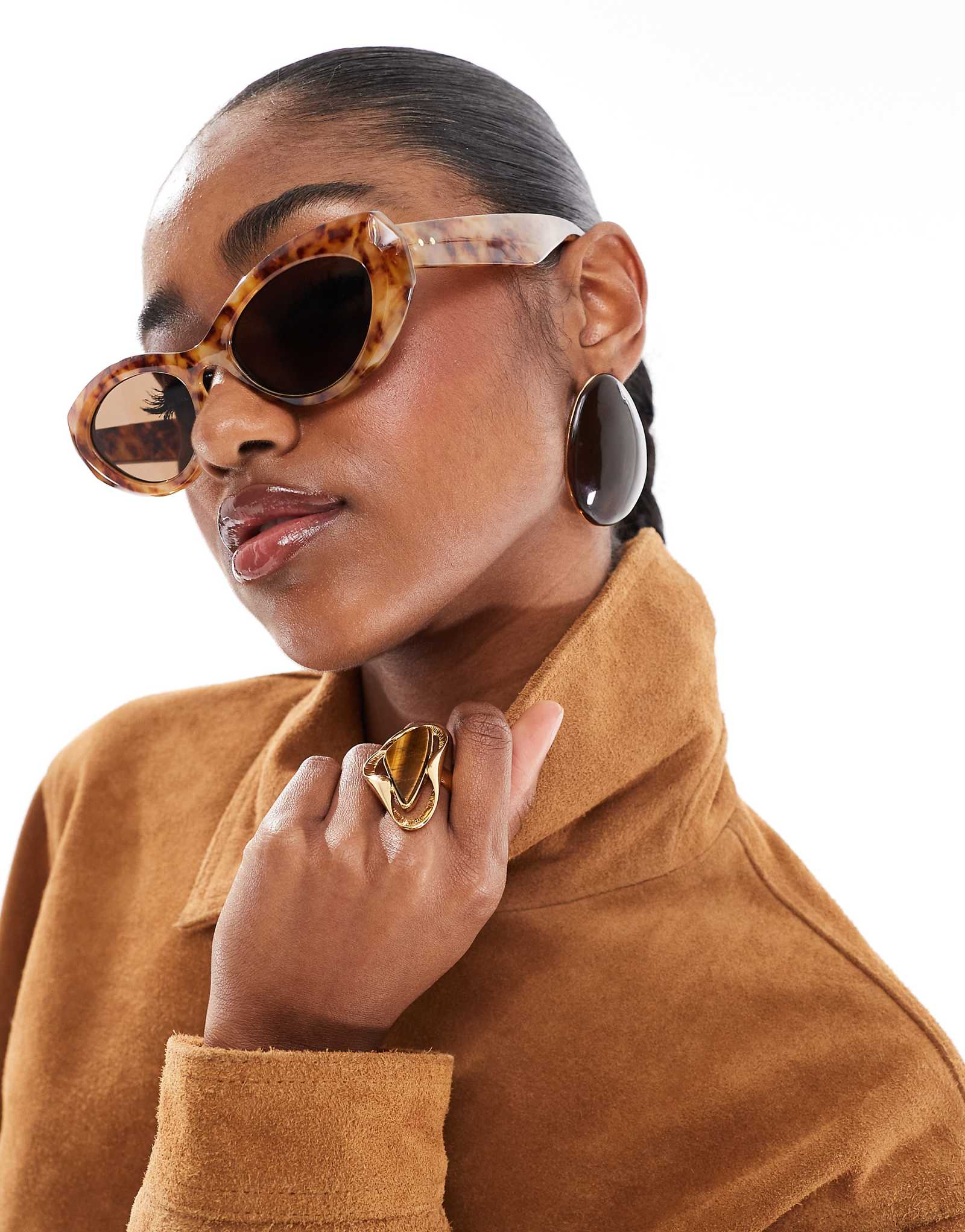 Массивные солнцезащитные очки Эй Джей Морган кошачий глаз в винтажном стиле tort 6590₽