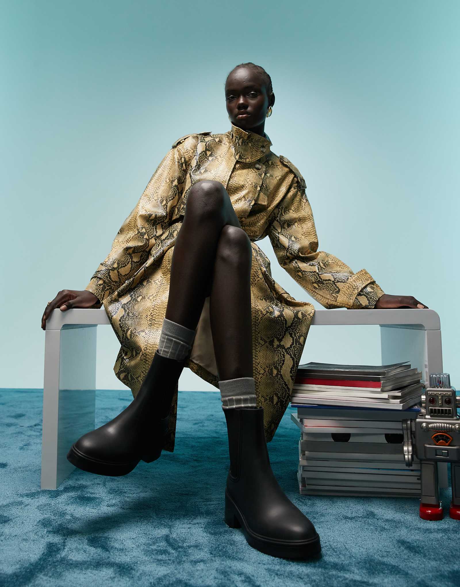 Черные ботильоны BIMBA Y LOLA wellington на низком каблуке