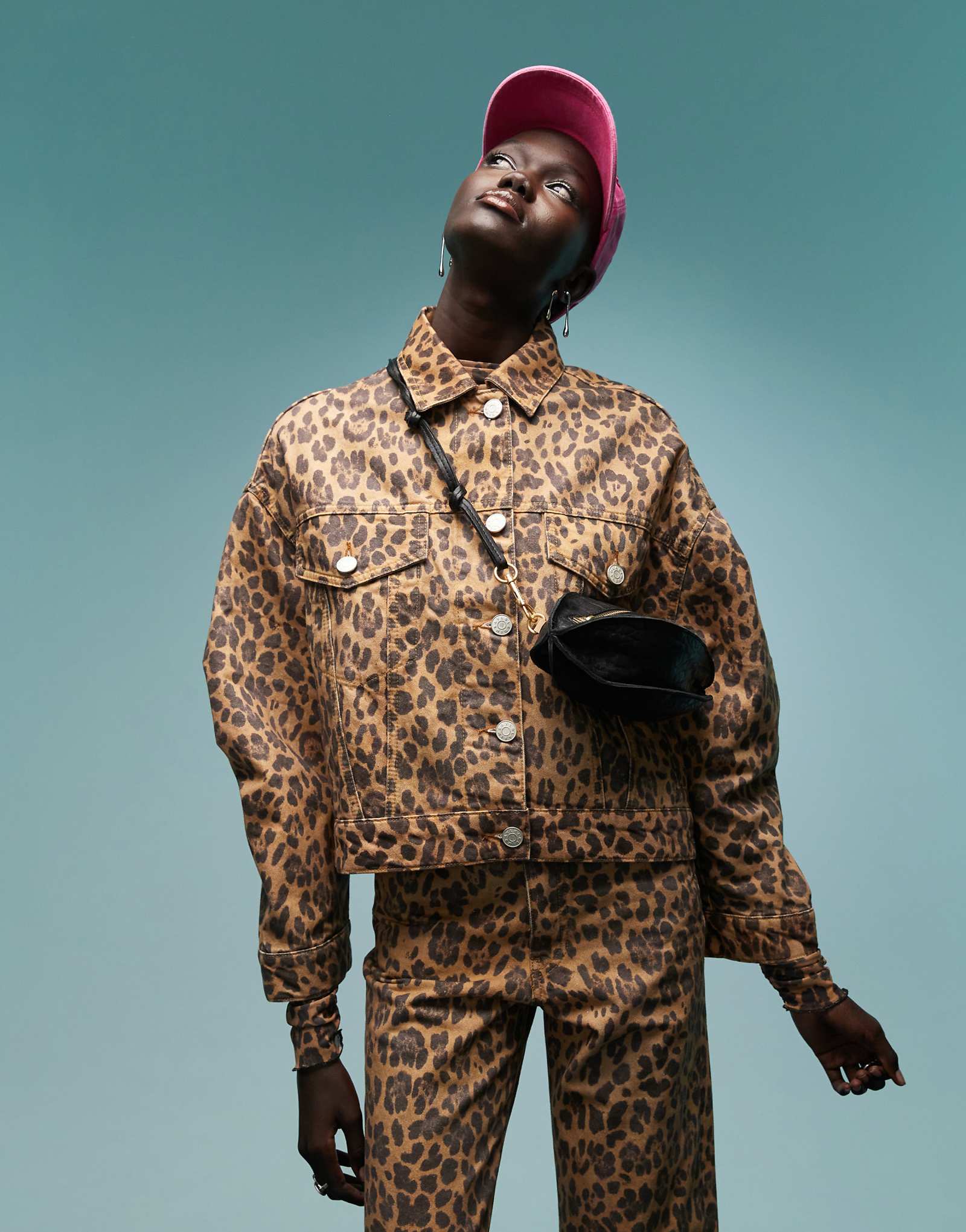 Джинсовая куртка BIMBA Y LOLA из натурального леопарда - часть комплекта