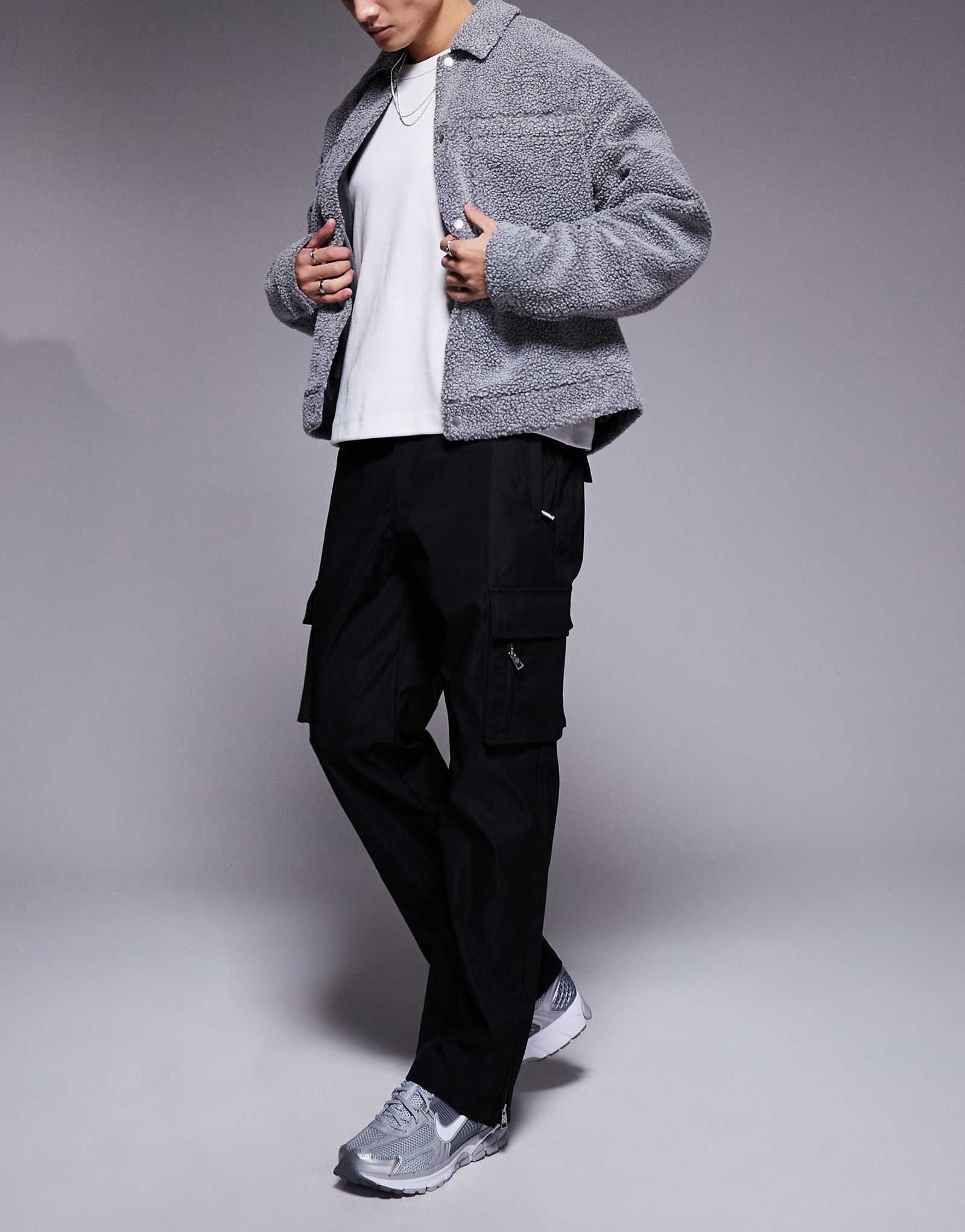 Тяжелые нейлоновые брюки-карго Couture Club черного цвета 21190₽