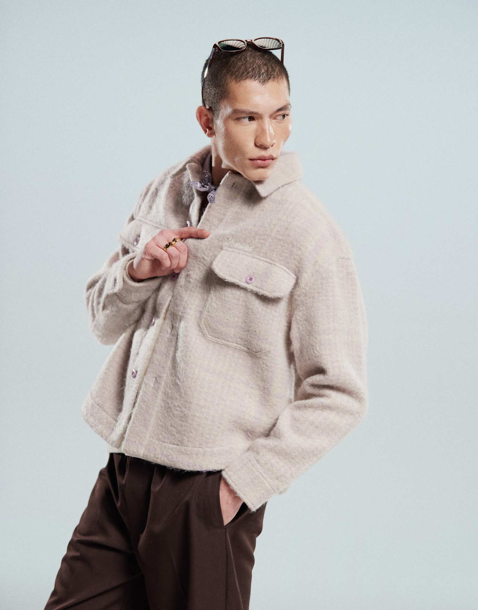 Запрещенная фланелевая рубашка Челси в бежевую клетку 14090₽