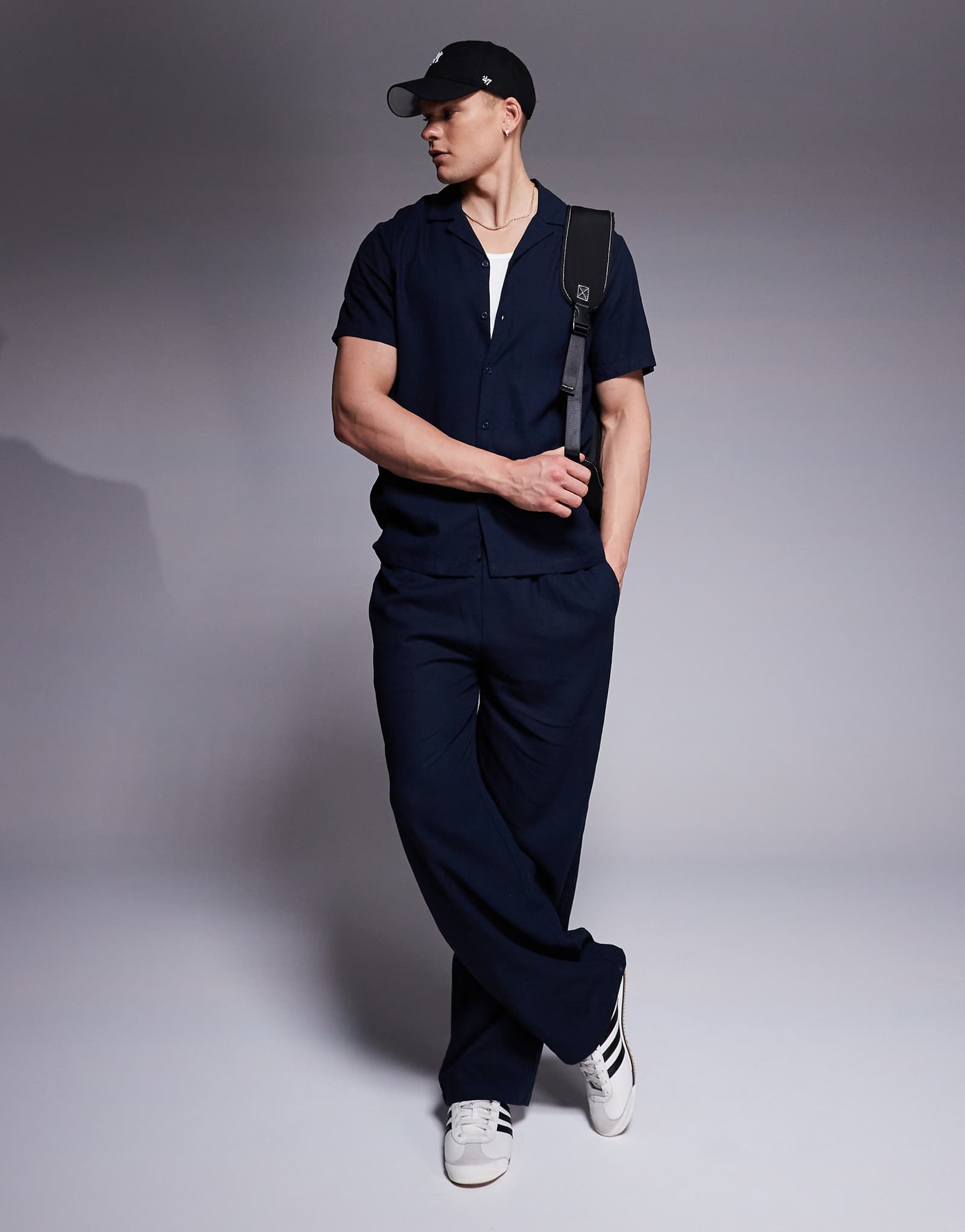 Пляжные брюки на завязках South Beach темно-синего цвета 6590₽