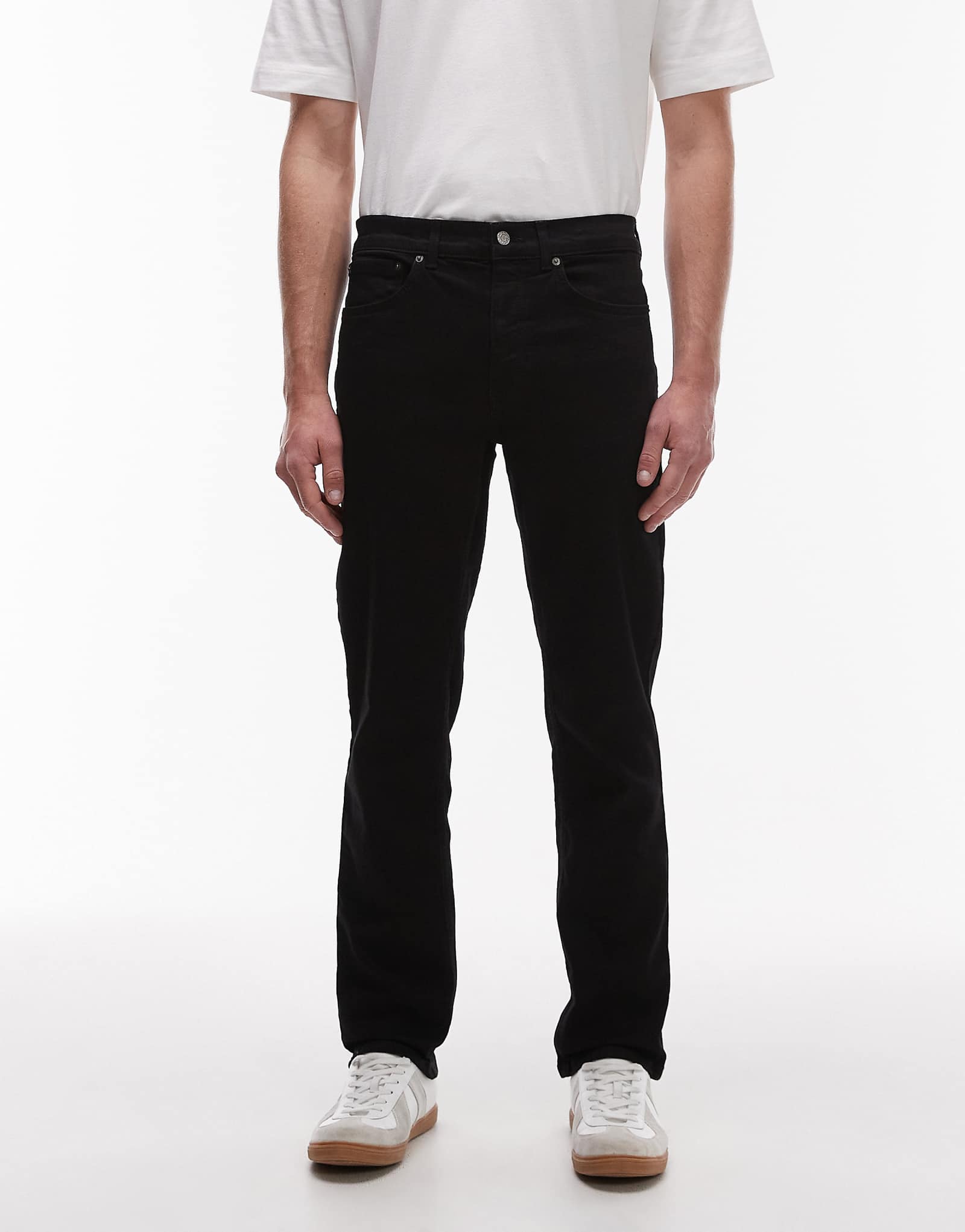 Зауженные джинсы-стрейч Topman черного цвета 10190₽