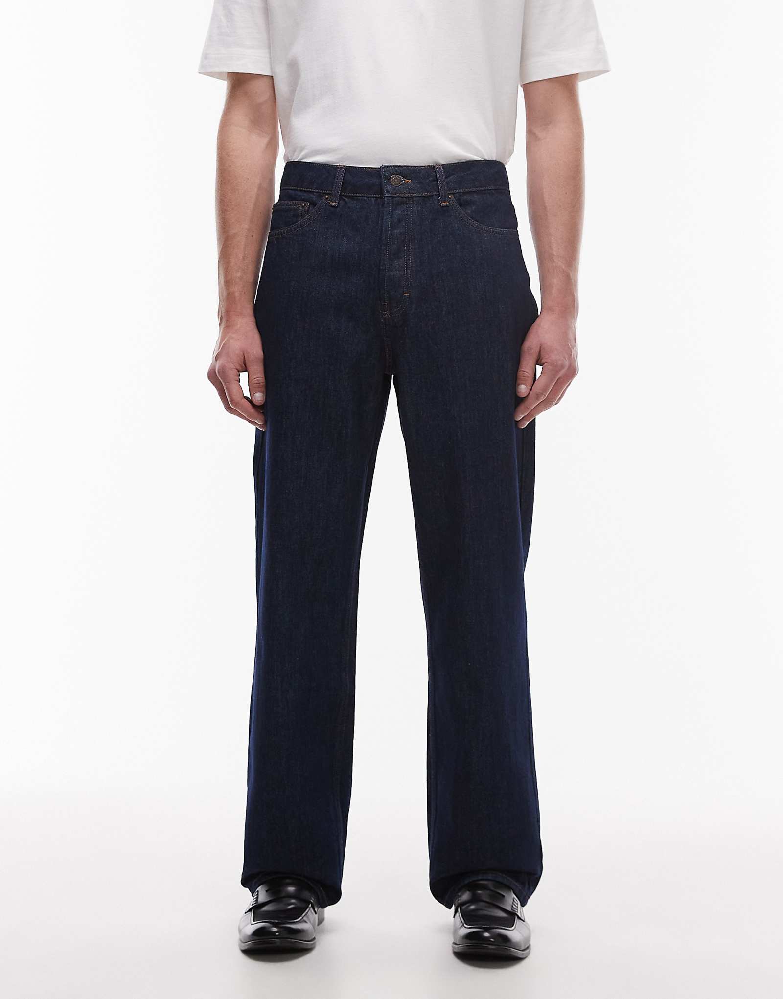 Жесткие мешковатые джинсы Topman из необработанного материала 3590₽