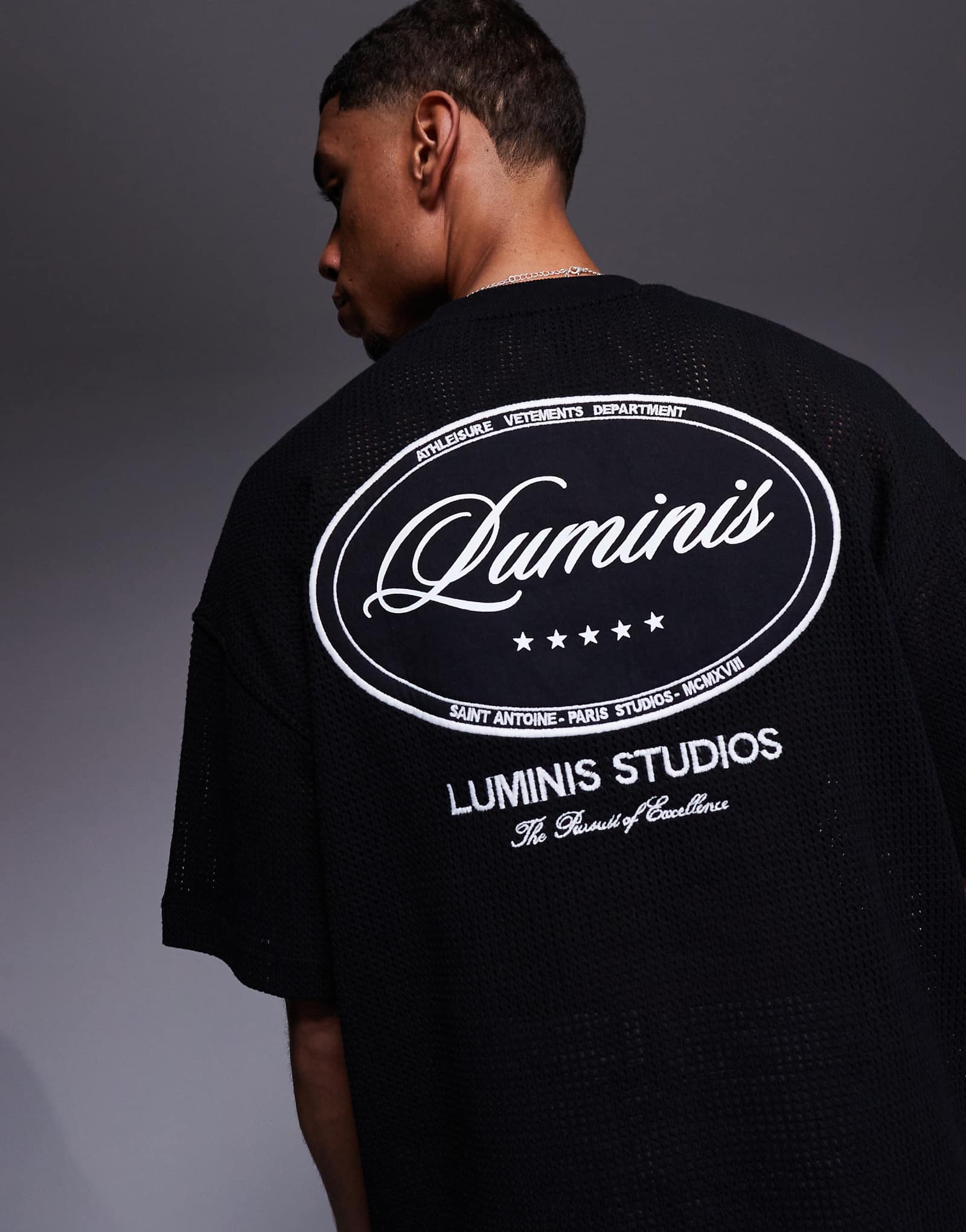 Вязаная крючком футболка Luminus свободного кроя River Island черного цвета