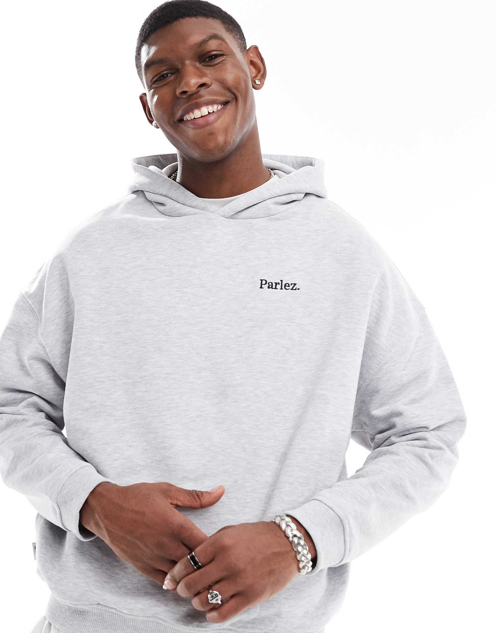 Толстовка с логотипом Parlez Amos светло-серого цвета