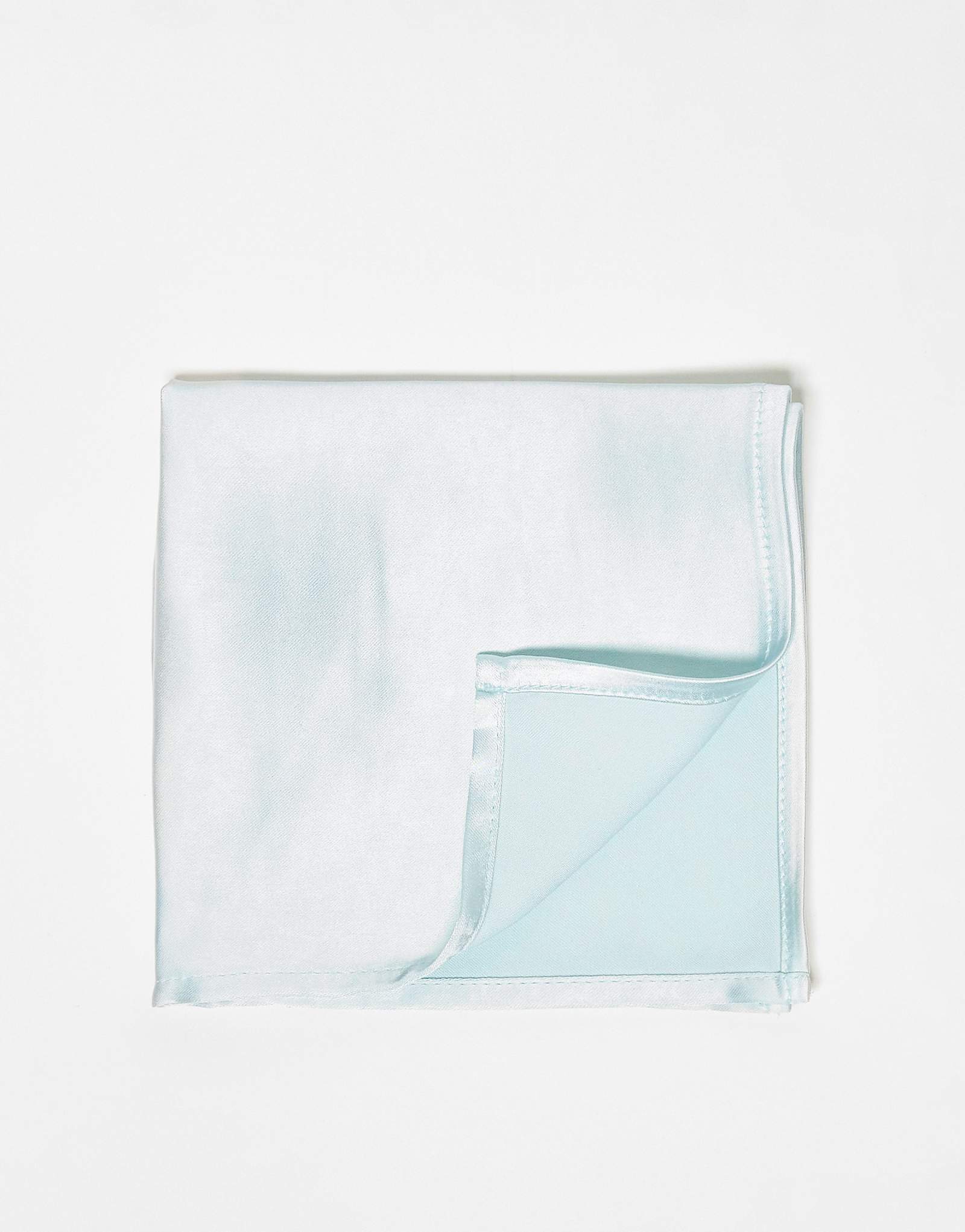 Шестиэтажный атласный карманный платок ледяного синего цвета 2590₽